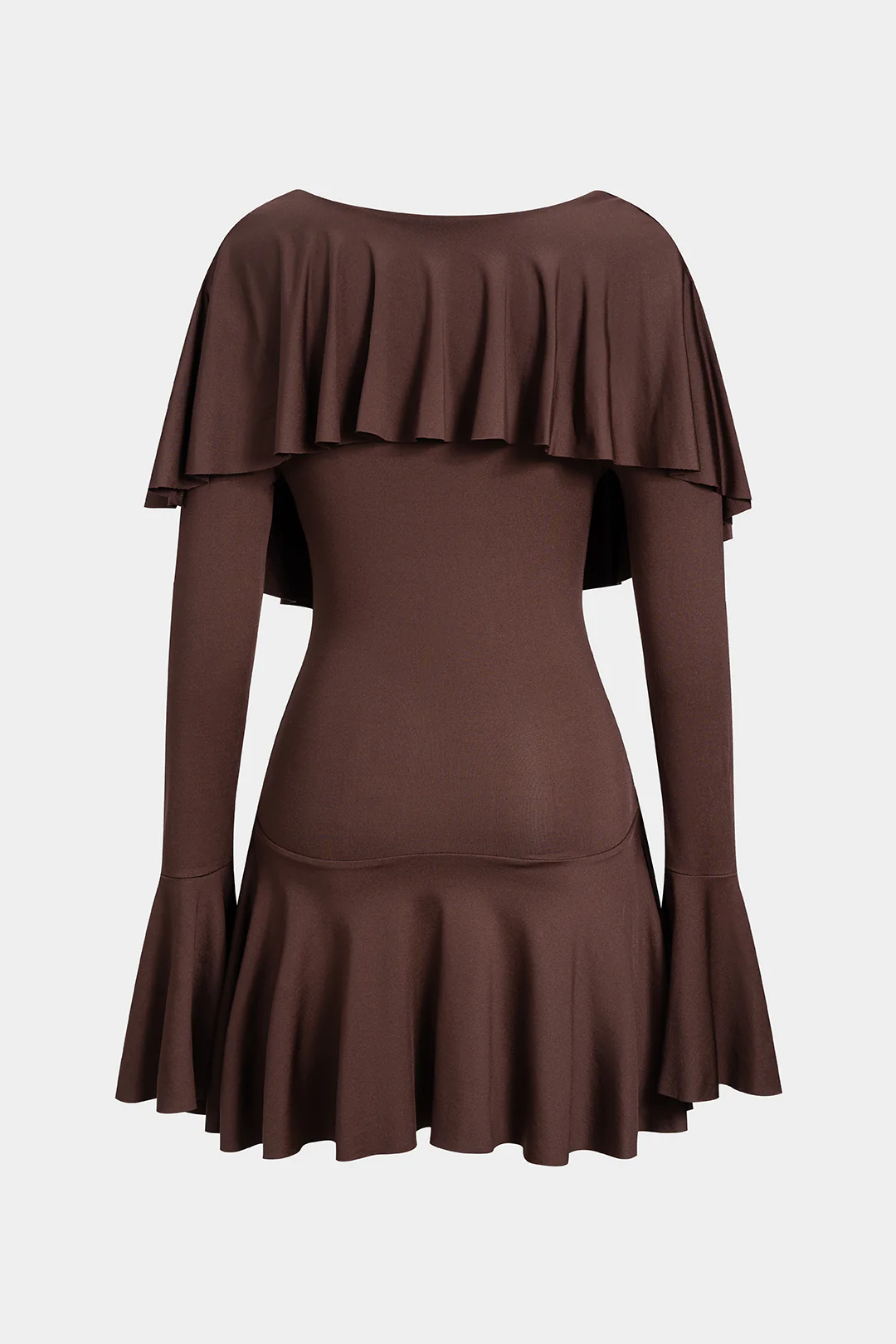 Ruffle V-Neck Long Sleeve Mini Dress - Image 2