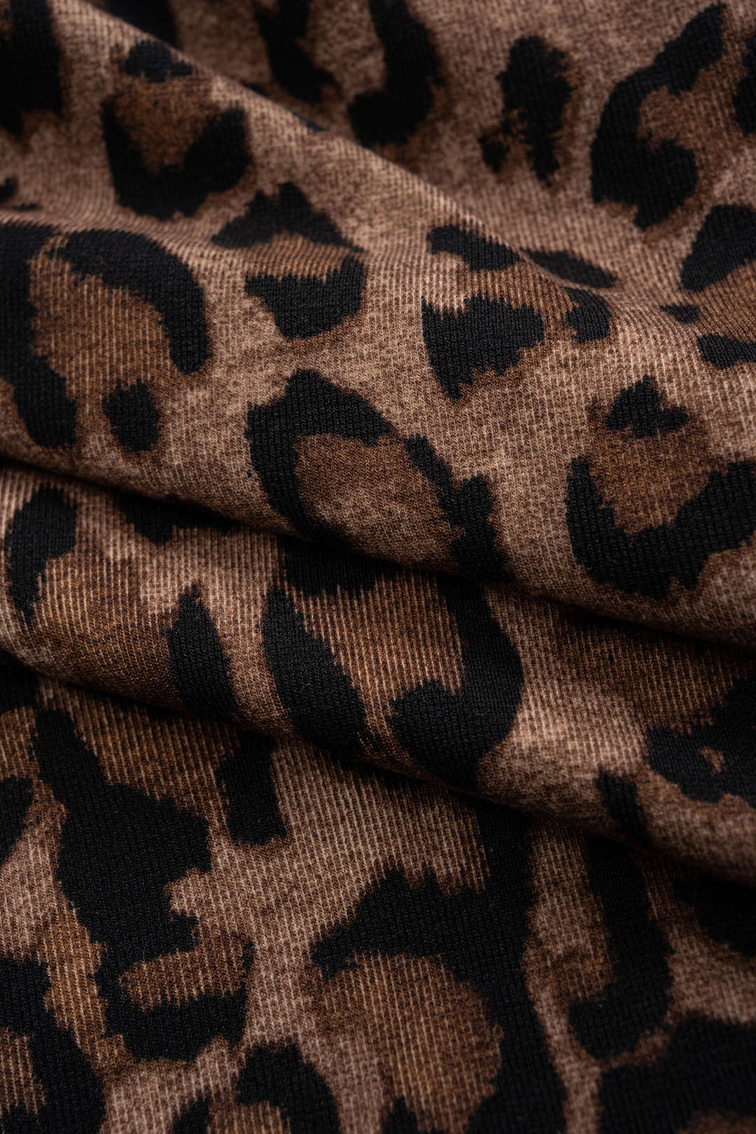 Leopard Print Faux Leather Patchwork Long Sleeve Mini Dress - Image 10