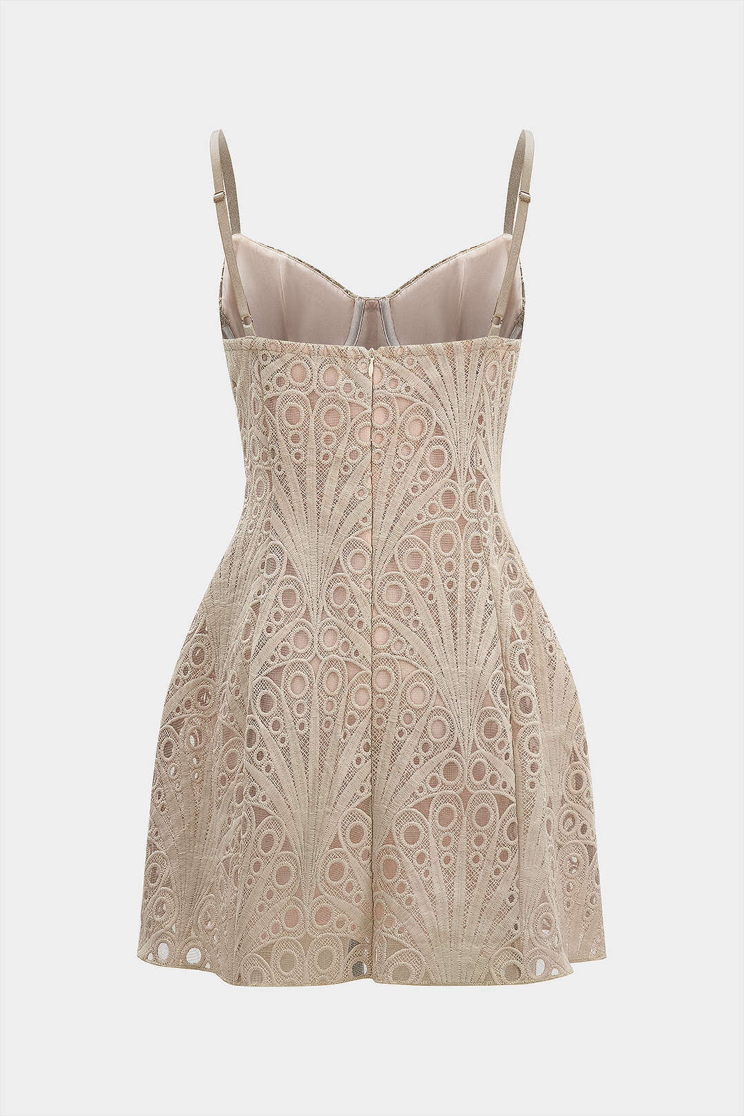 Lace Bustier Zipper Sleeveless Mini Dress - Image 2