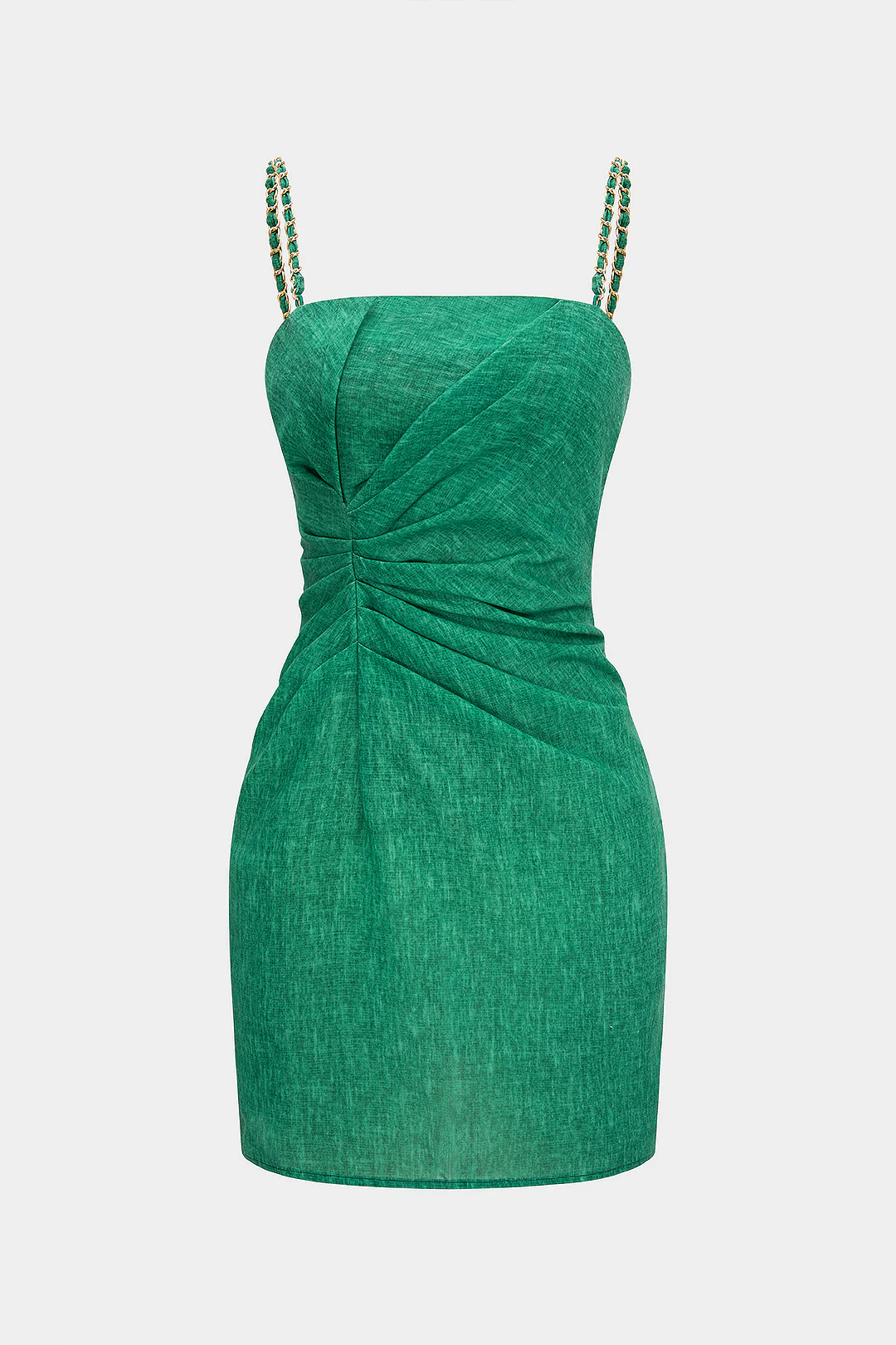 Metallic Chain Asymmetrical Sleeveless Mini Dress