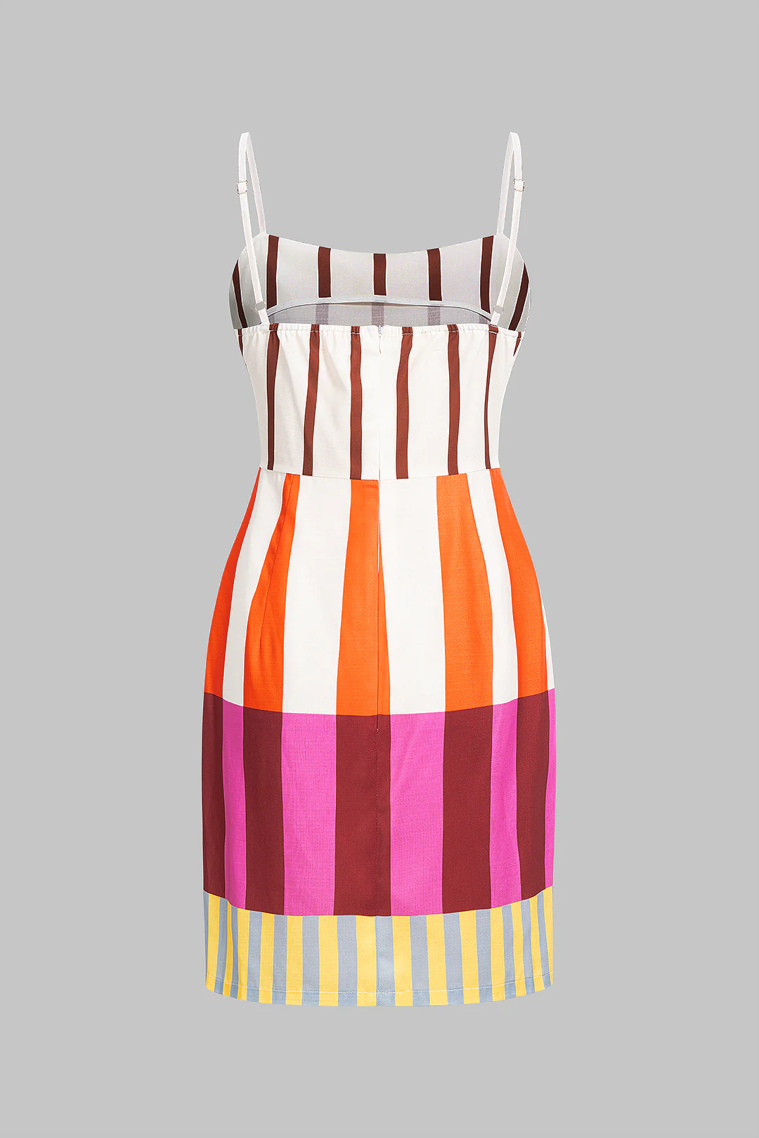 Stripes Contrast Print Sleeveless Mini Dress - Image 2