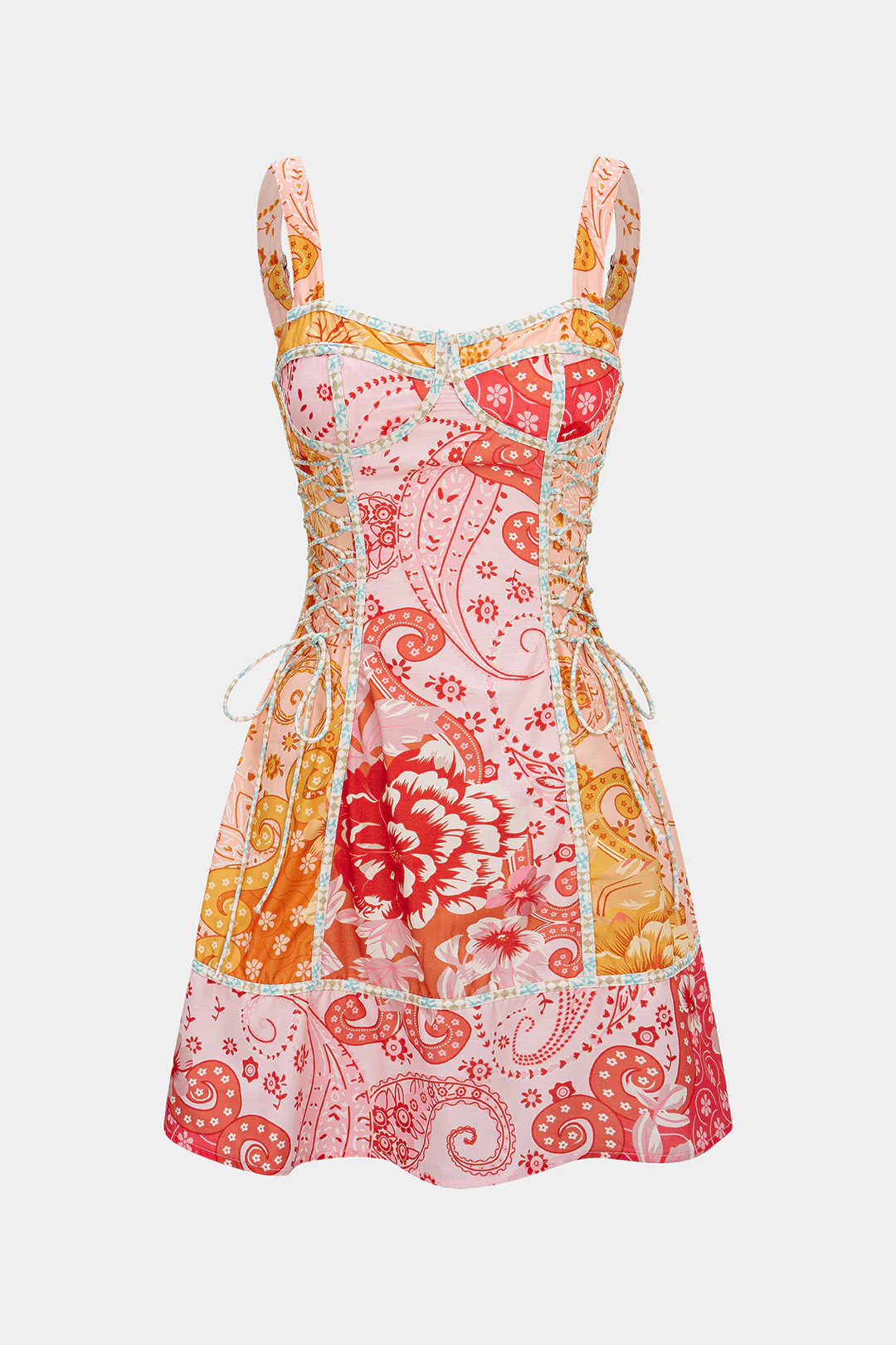 Floral Print Tie-Up Sleeveless Mini Dress