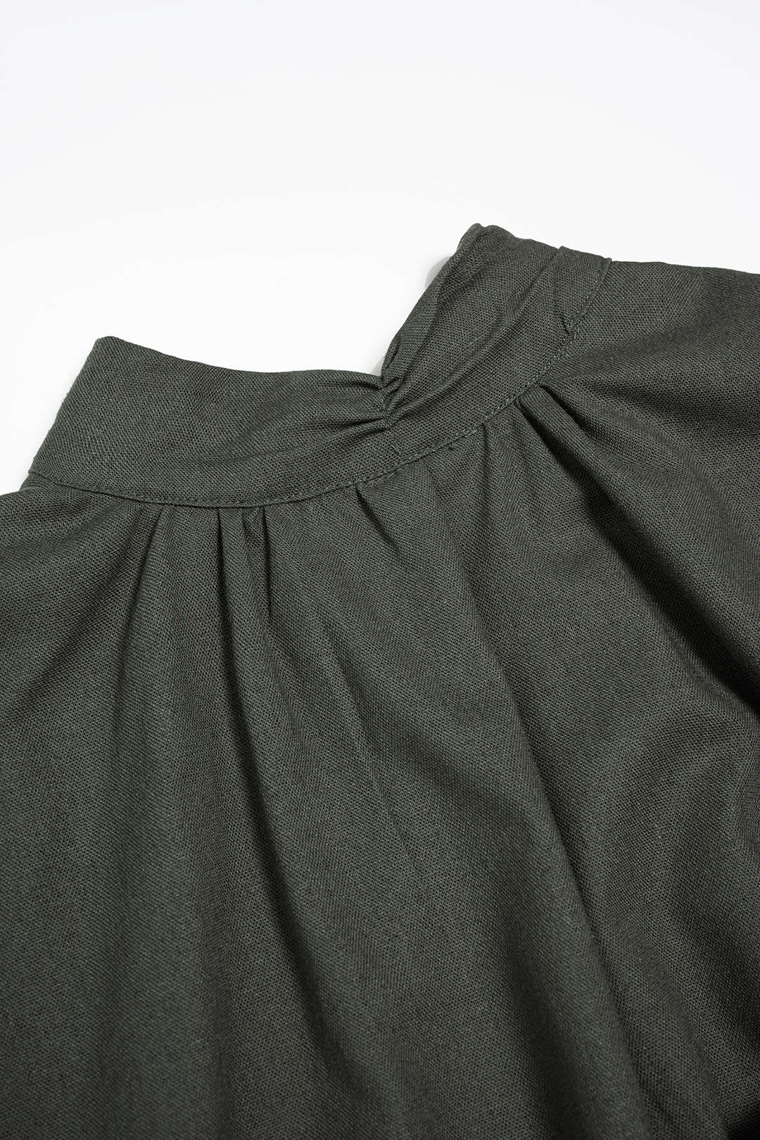 Mock Neck Ruched Short Sleeve Mini Dress - Image 3