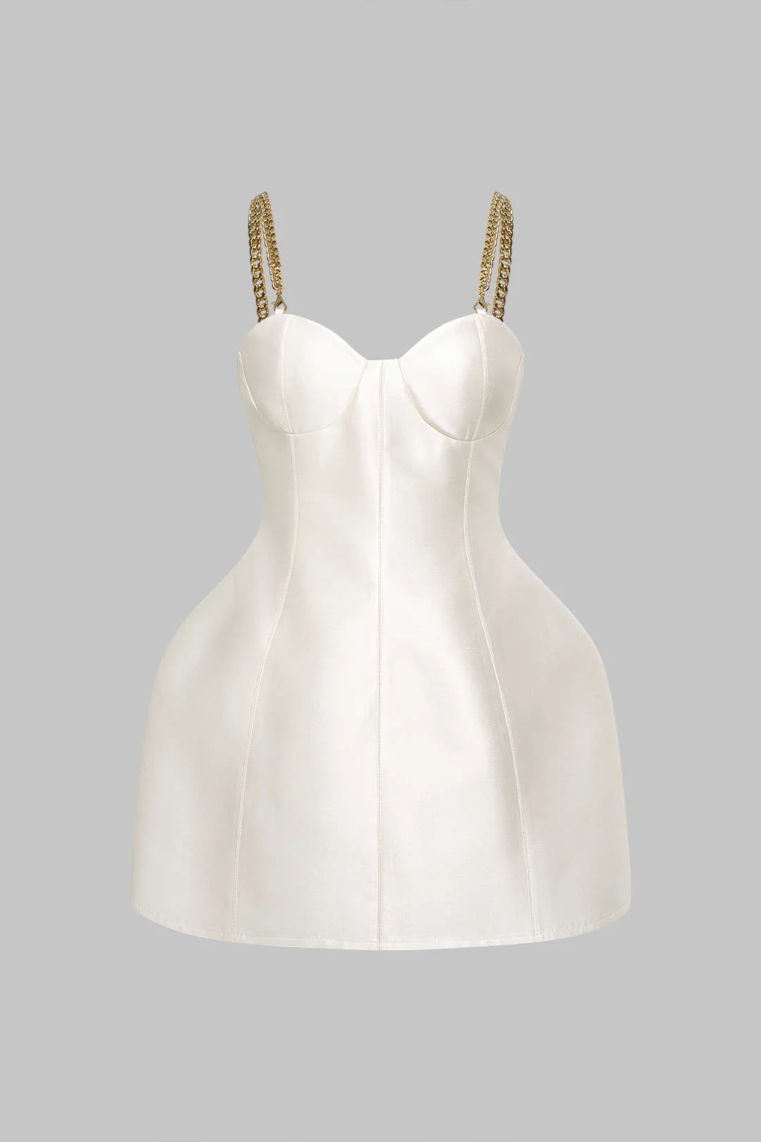 Satin Metallic Chain Sleeveless Mini Dress