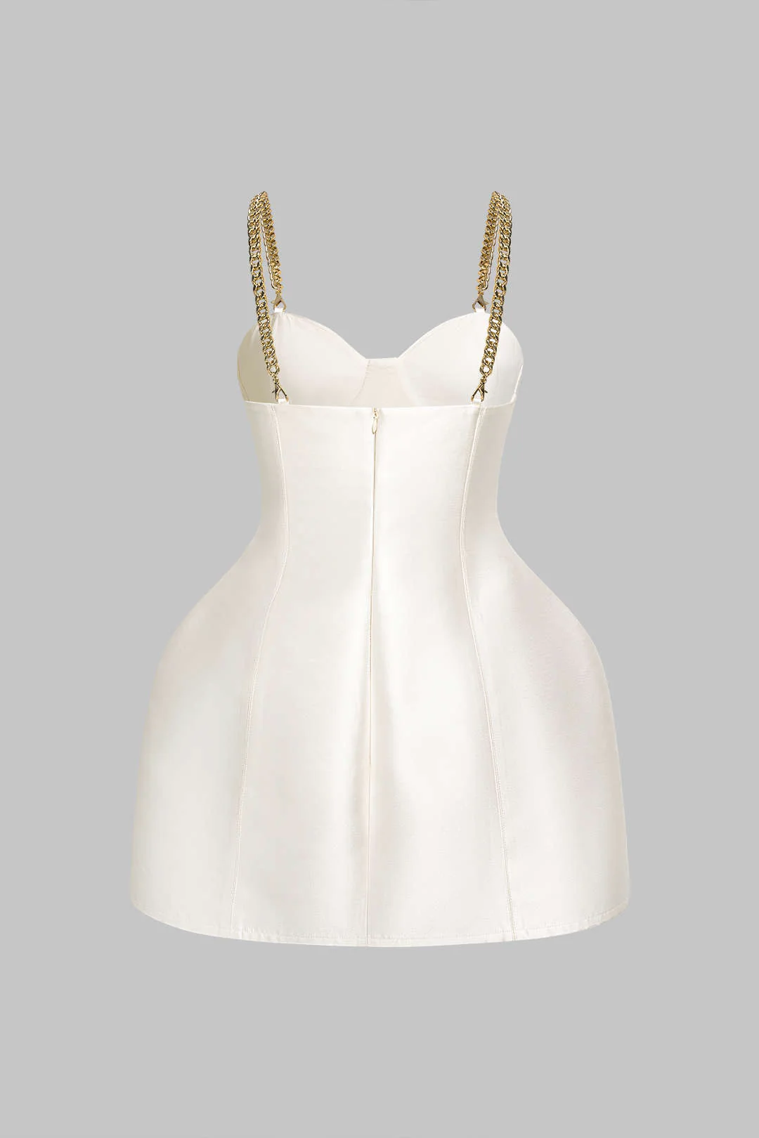 Satin Metallic Chain Sleeveless Mini Dress - Image 2