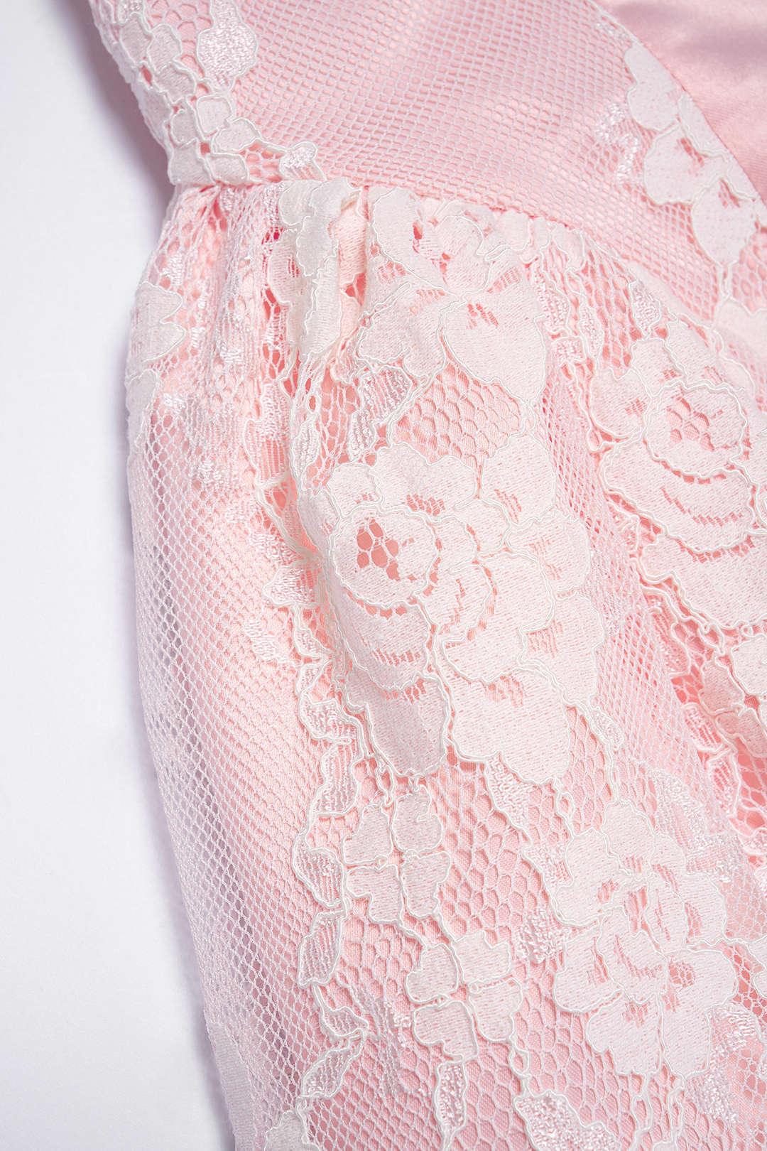 Satin Patchwork Lace Zipper Ruched Sleeveless Mini Dress - Image 3