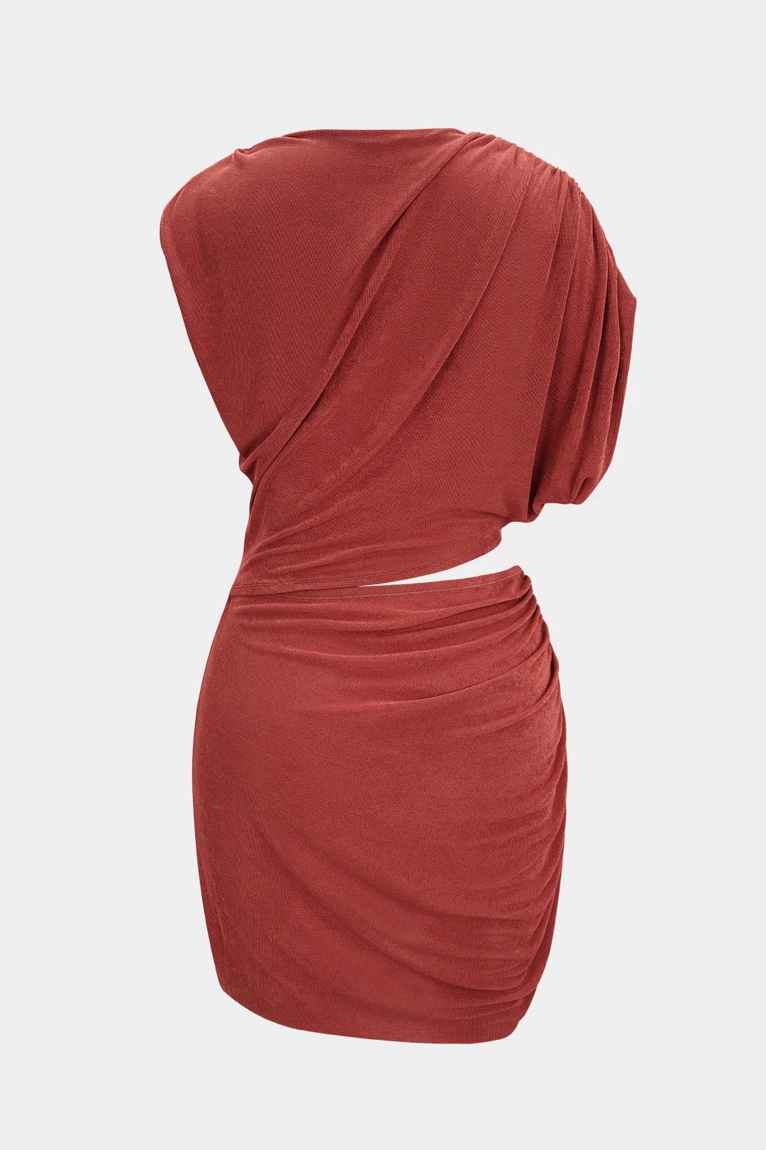 Asymmetrical Cut Out Twist Knot Ruched Sleeveless Mini Dress - Image 2