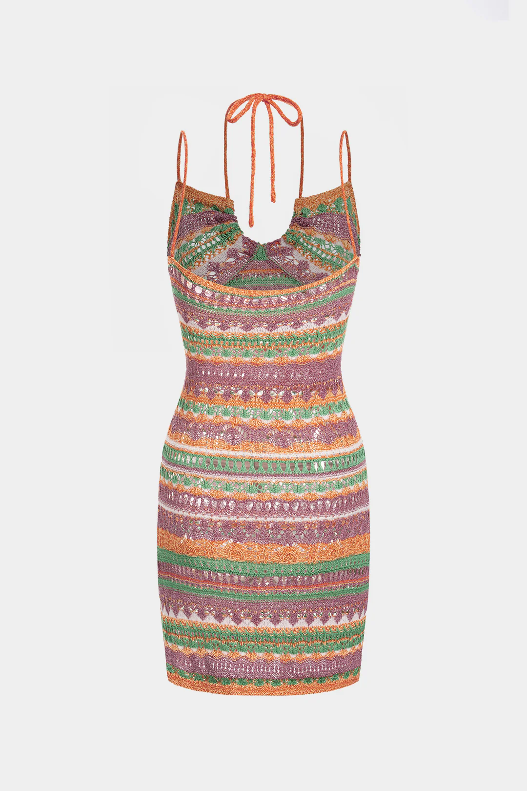 Knit Hollow Out Tie-Up Sleeveless Mini Dress - Image 2