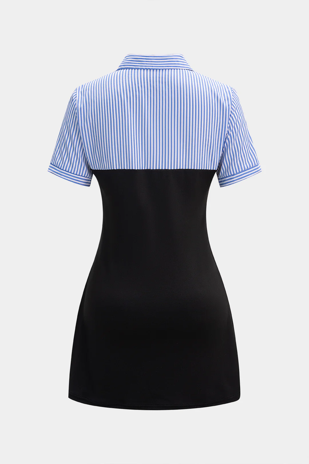 Contrast Stripes Print Short Sleeve Mini Dress - Image 2