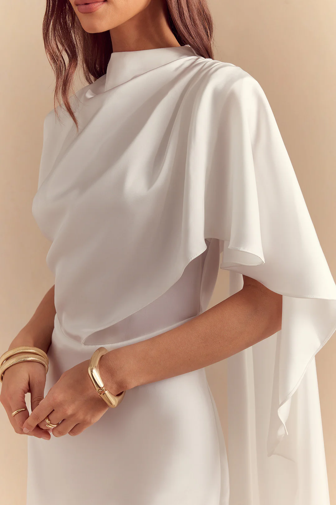 Satin Asymmetrical Ruched Zipper Sleeveless Mini Dress - Image 5