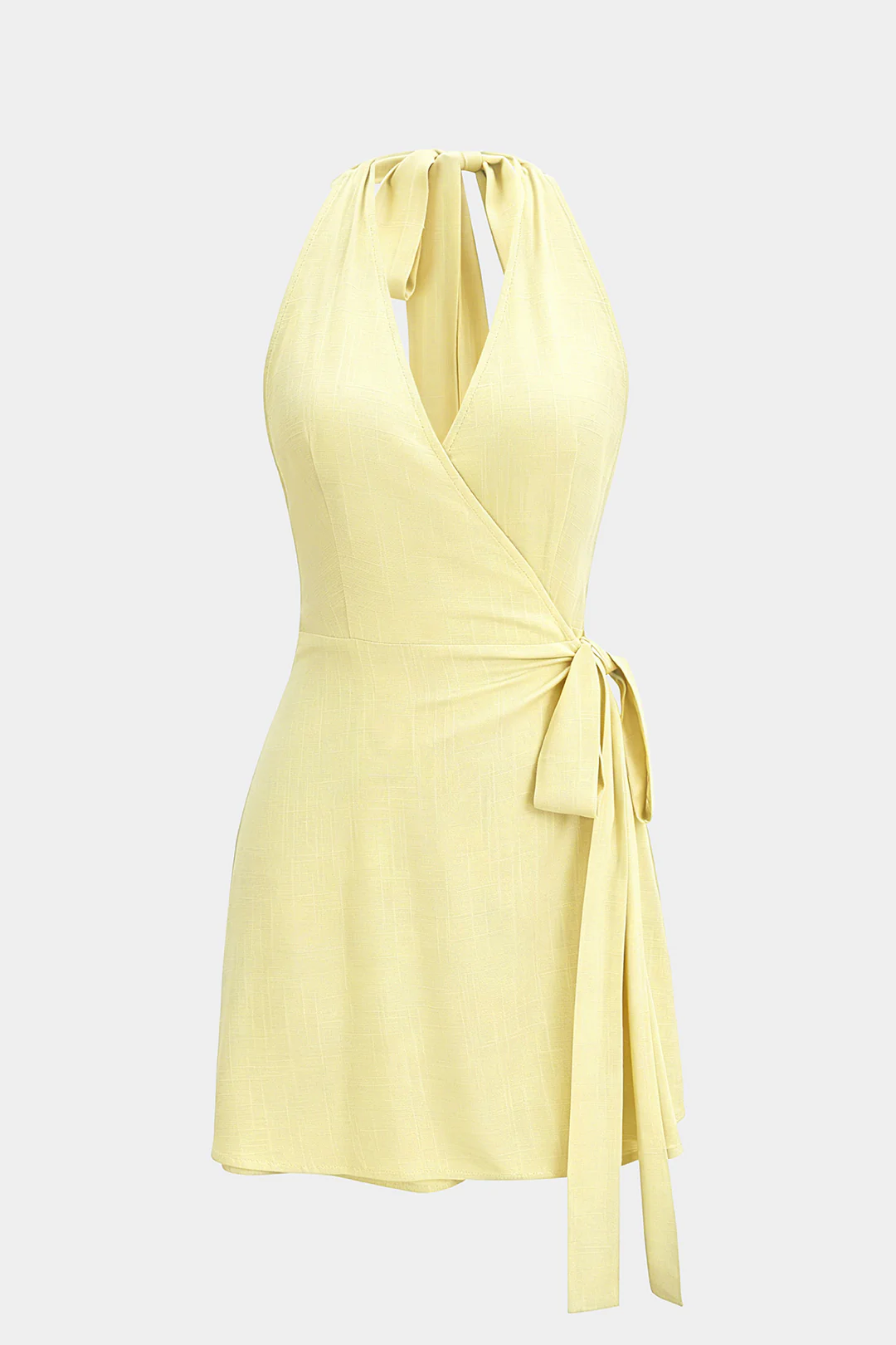 Halter V-Neck Backless Tie-Up Sleeveless Midi Dress - Image 5