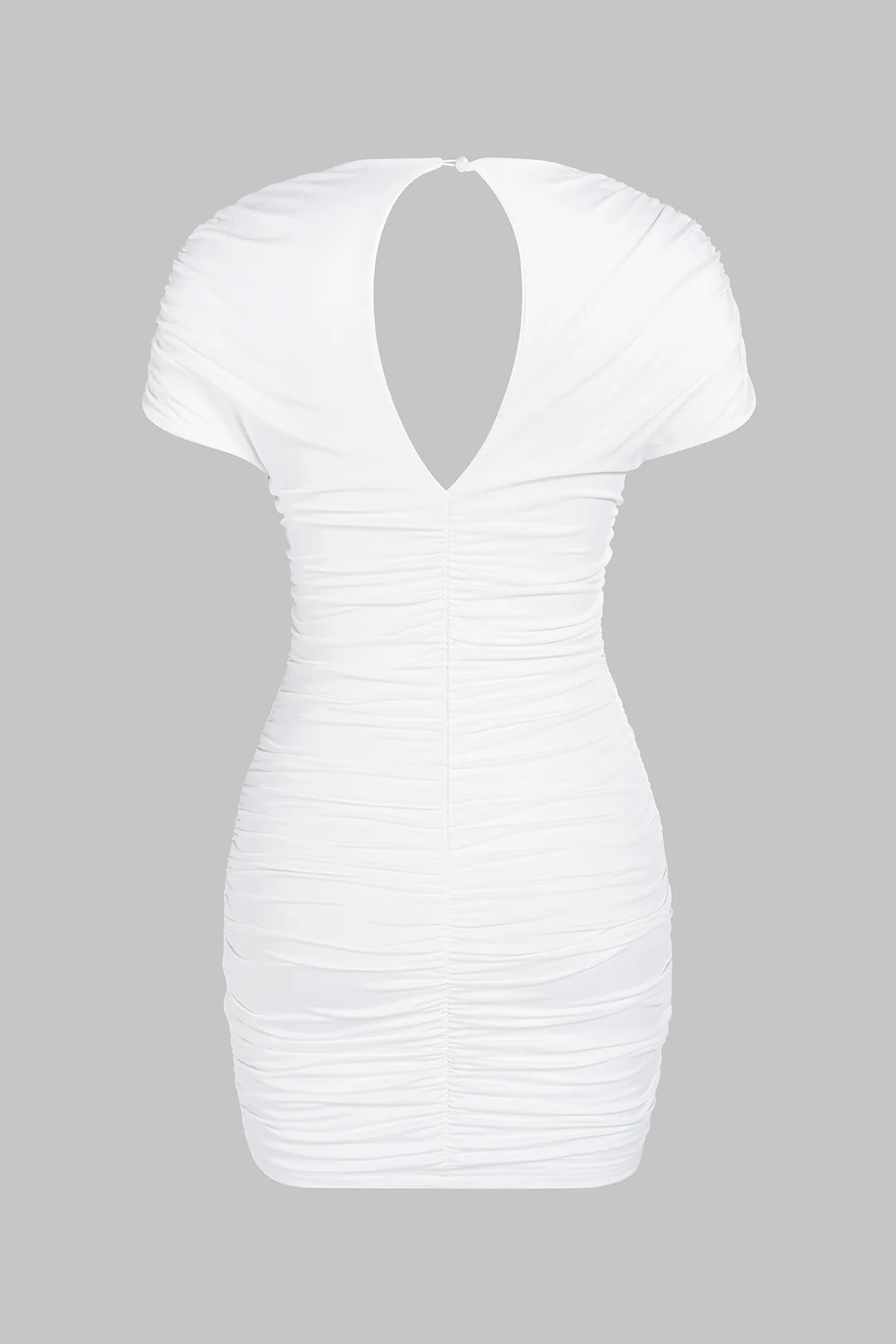 Round Neck Cut Out Ruched Sleeveless Mini Dress - Image 2