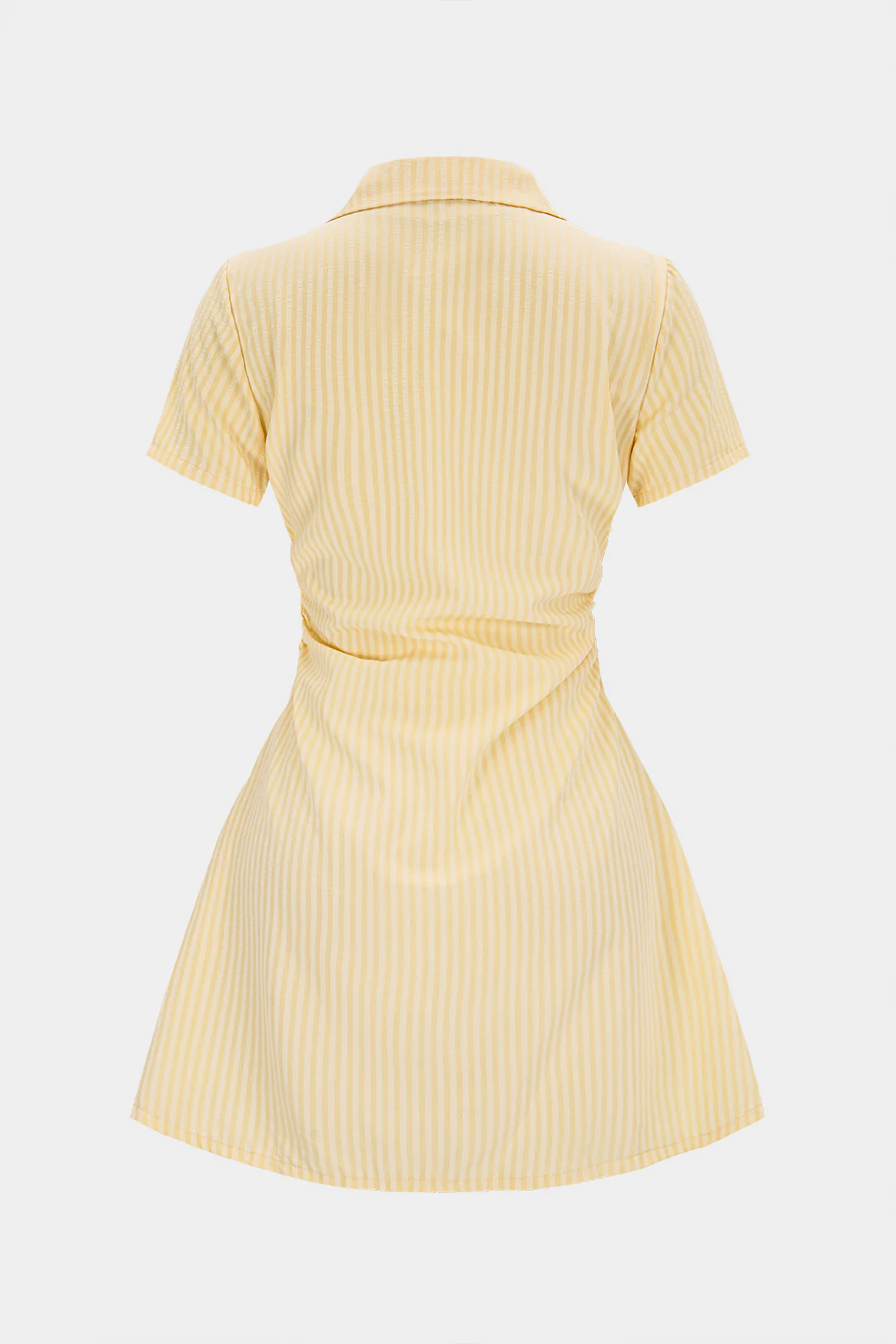 Stripes Print V-Neck Short Sleeve Mini Dress - Image 2