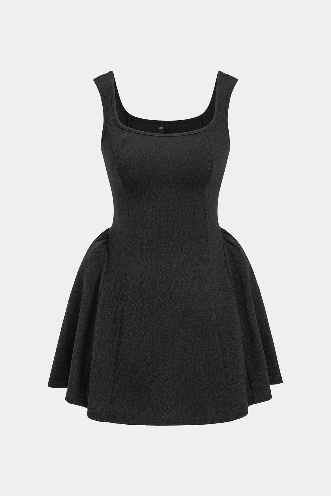 Square Neck Ruched Sleeveless Mini Dress