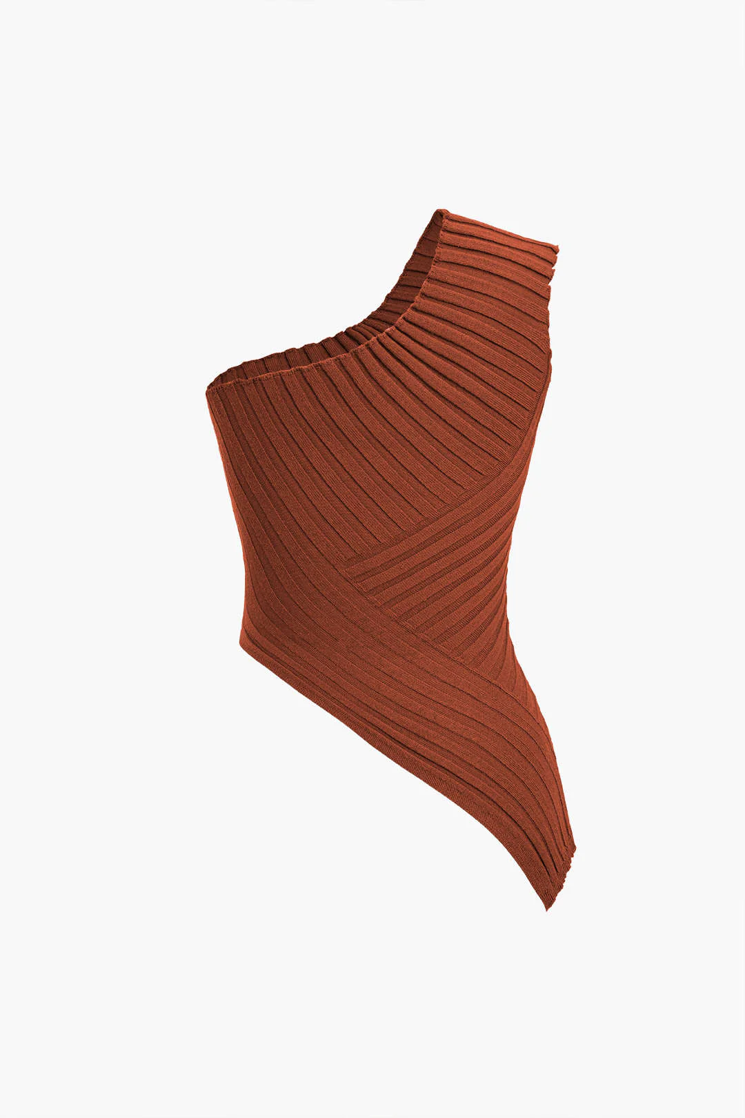 Solid Knit Asymmetrical Tank Top - Image 3
