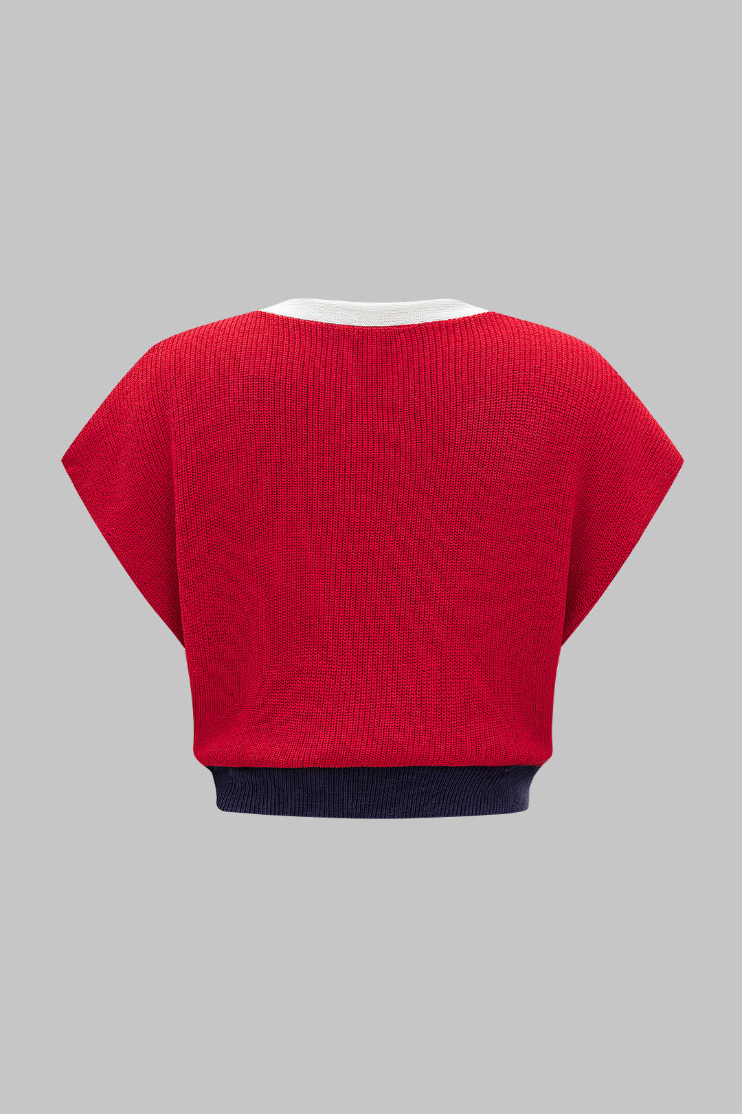 Knit Button Contrast Tank Top - Image 2