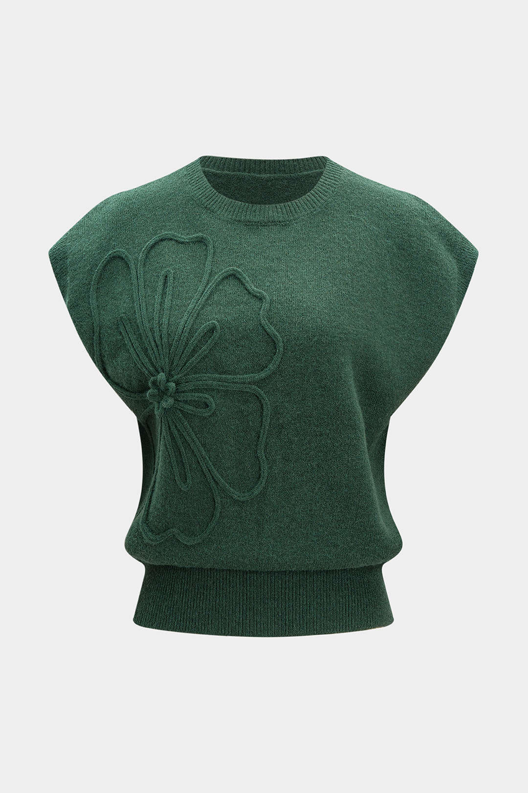 Knit 3D Flower Embroidery Tank Top