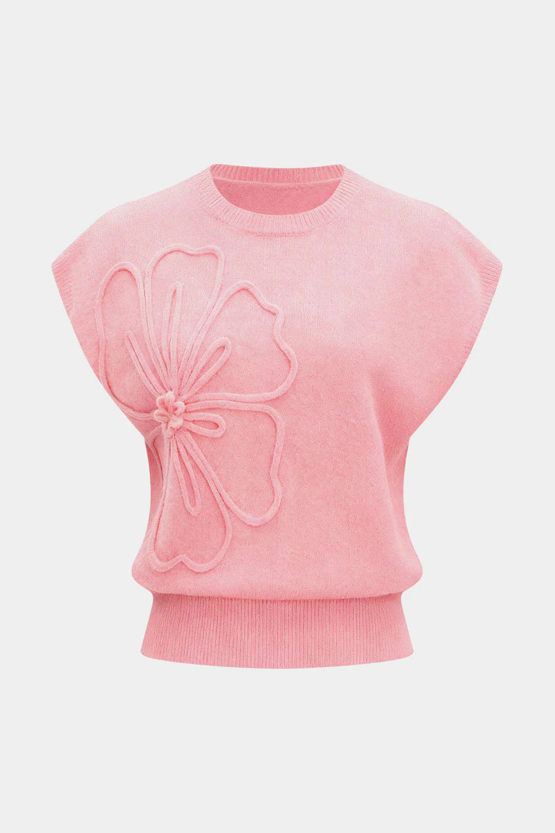 Knit 3D Flower Embroidery Tank Top - Image 7