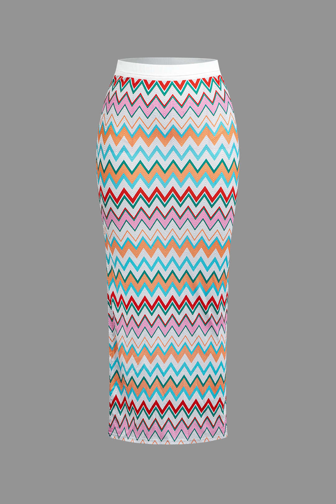 Contrast V-neck Crop Knit Tank Top And Split Maxi Skirt Set - Image 4