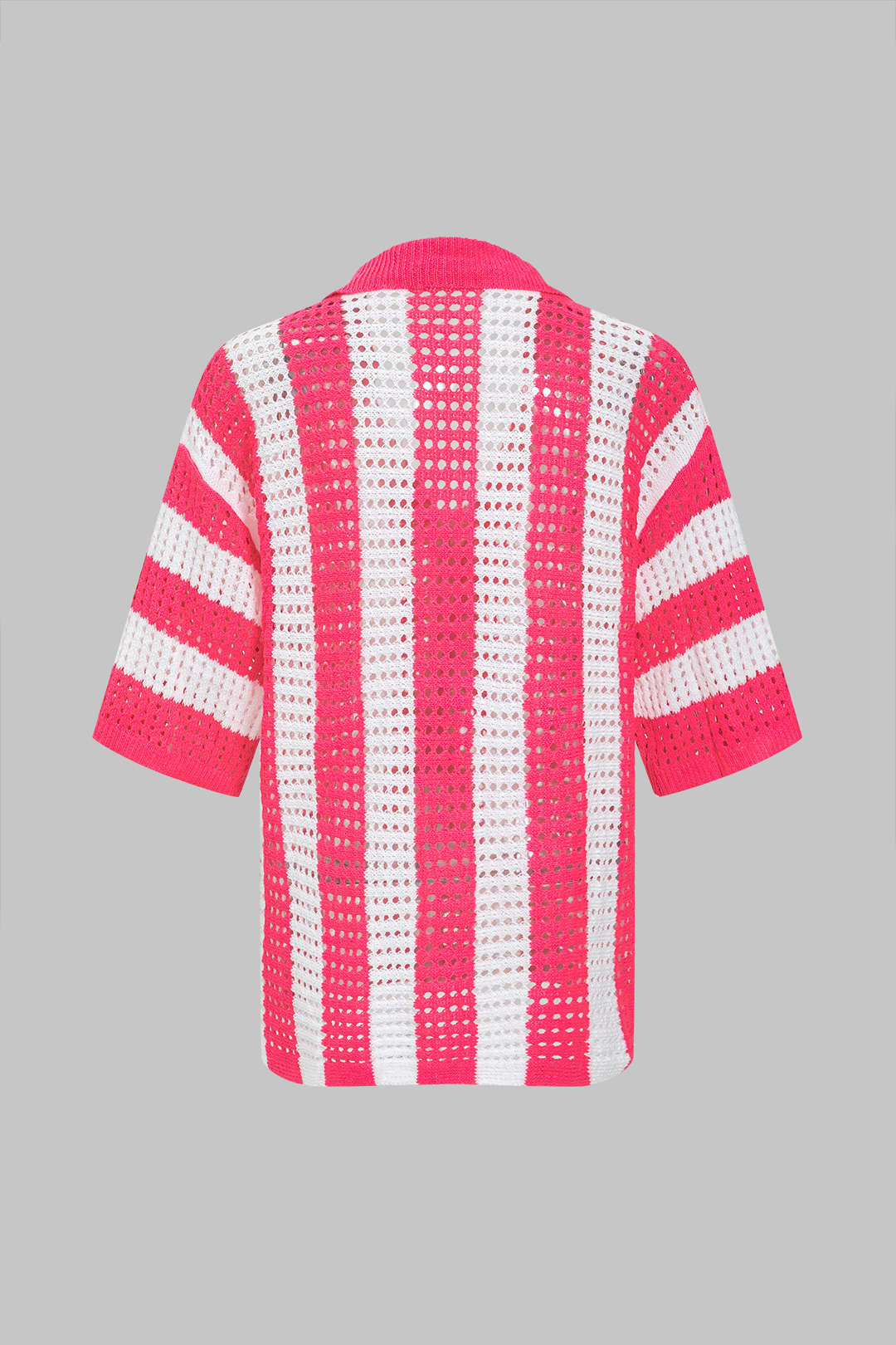 Stripe Knit Hollow Out Shorts Set - Image 4