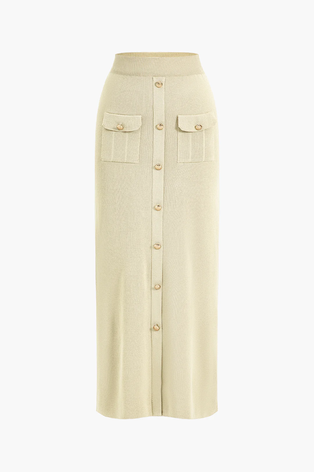 Cropped Button-Up Knit Top And Maxi Skirt Set - Image 23
