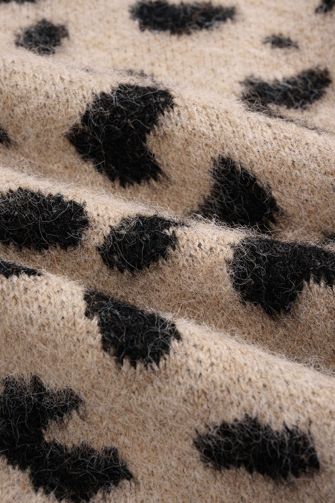 Knit Leopard Print Button Cardigan And Mini Skirt Set - Image 4