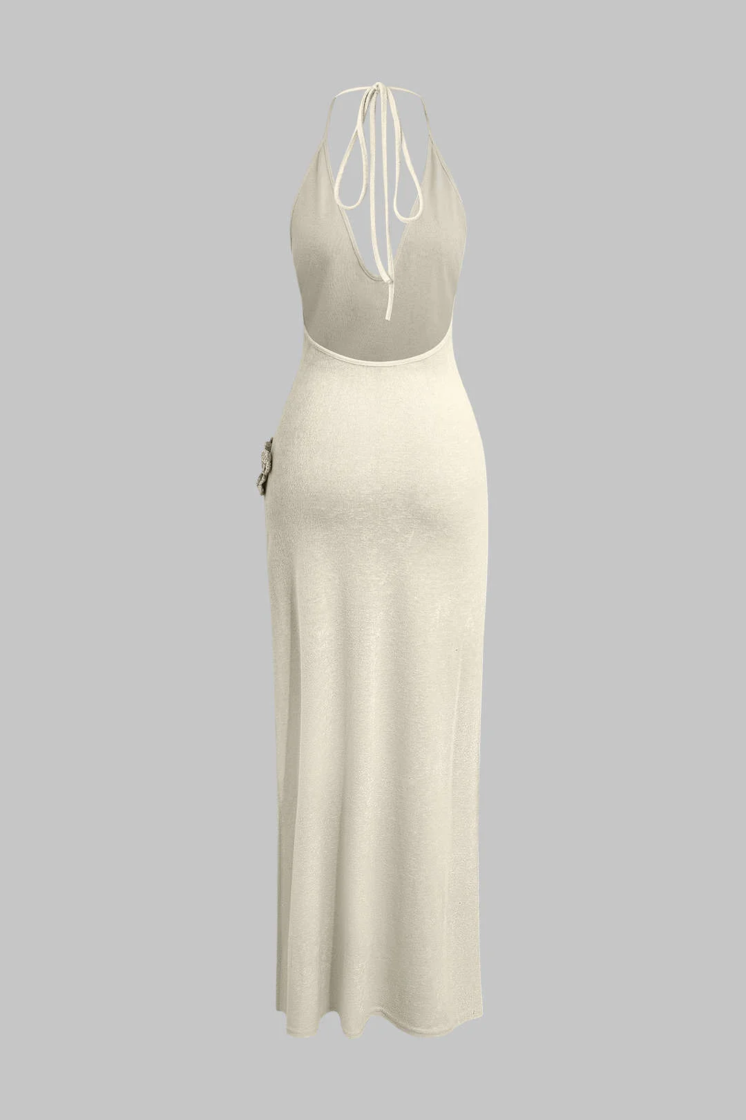 3D Floral V-Neck Backless Slit Maxi Dress - Image 2