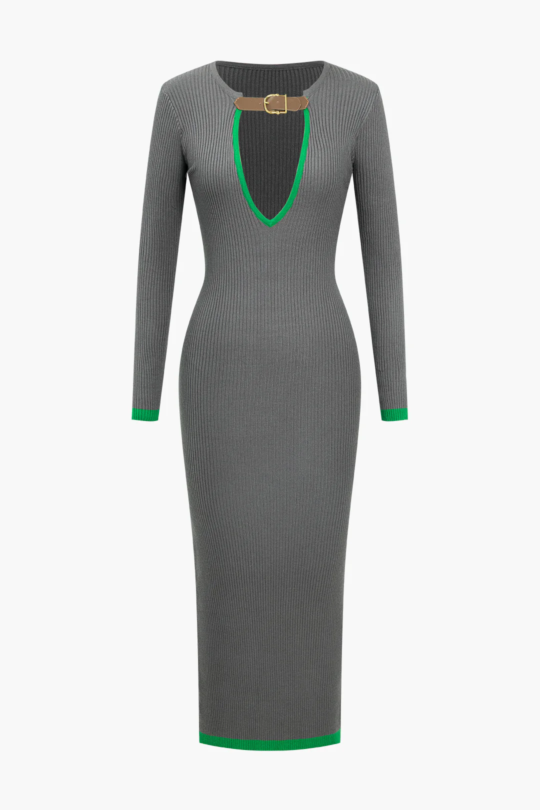 Contrast  Cut Out Knit Dress - Image 2