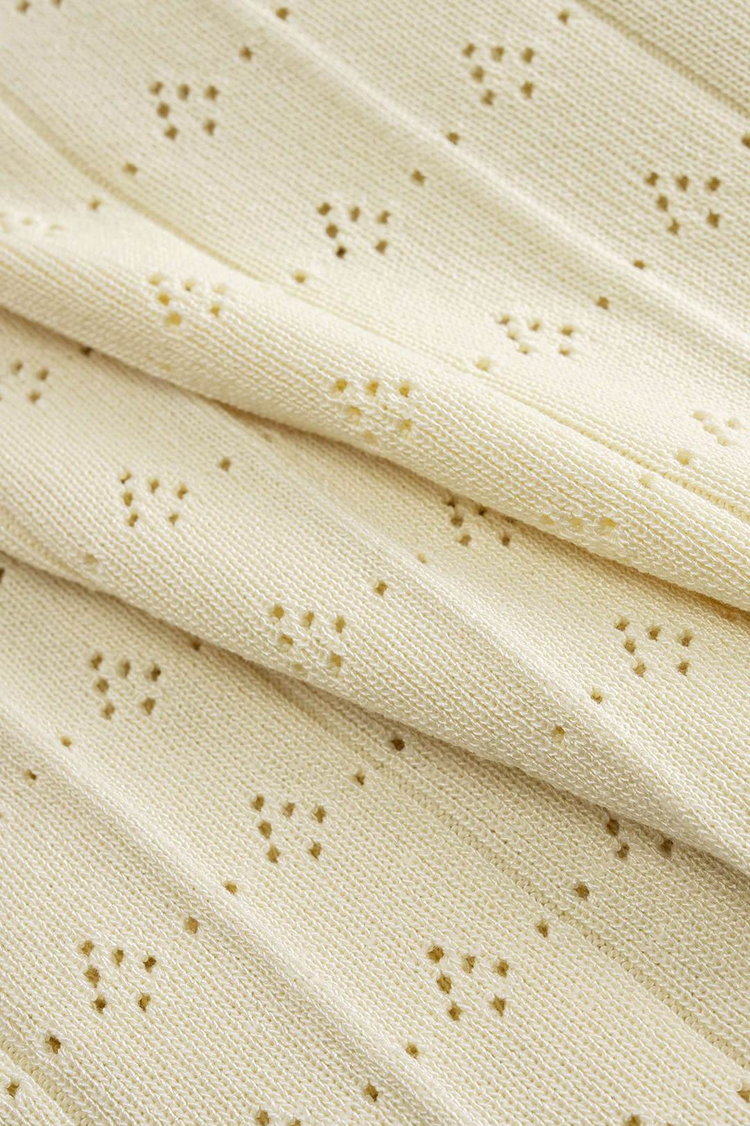 Knit Round Neck Hollow Out Pearls Decor Sleeveless Dress - Image 4