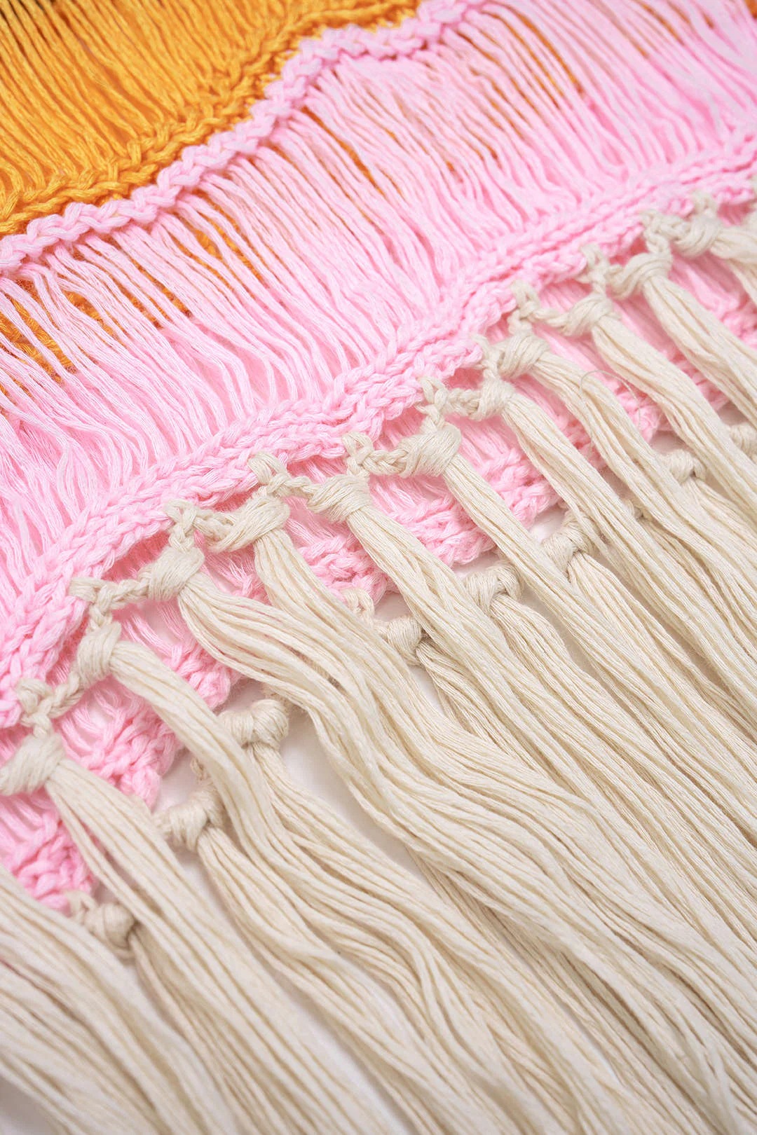 Knit Multicolor Round Neck Fringe Sleeveless Dress - Image 4