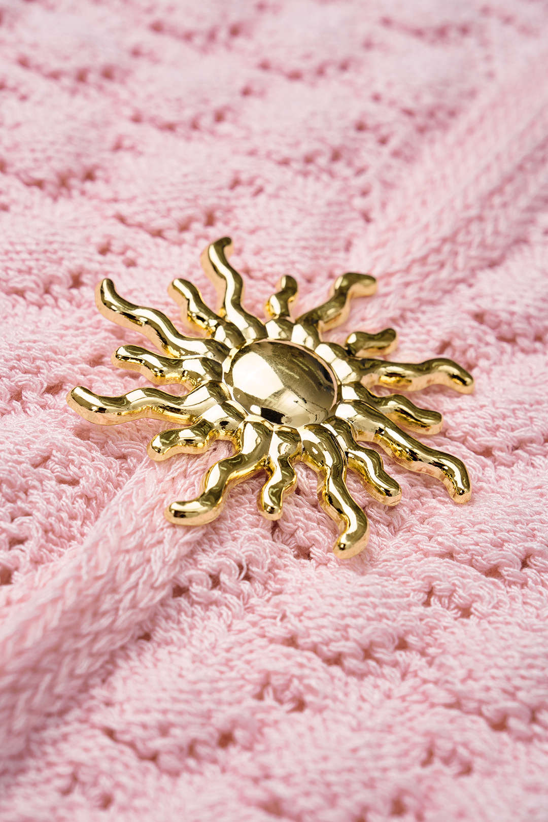 Knit Metallic Button Hollow Out Short-Sleeve Top - Image 3