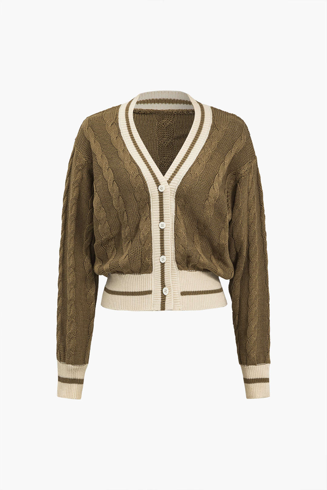 Color Block Print Button Sweater Cardigan - Image 2