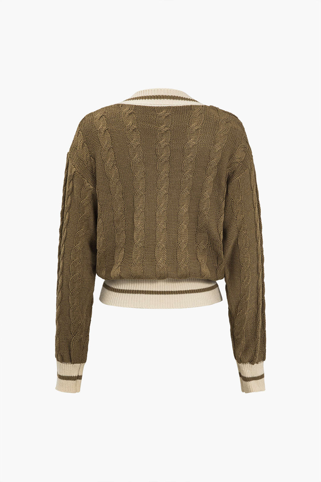 Color Block Print Button Sweater Cardigan - Image 3