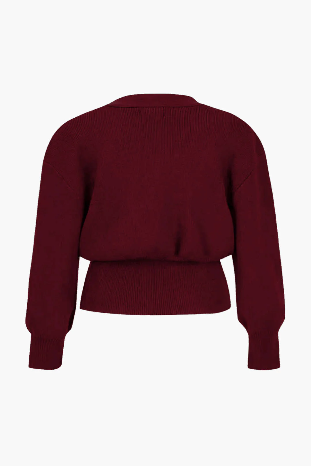 Plus Size Solid Knit V-neck Cardigan - Image 2