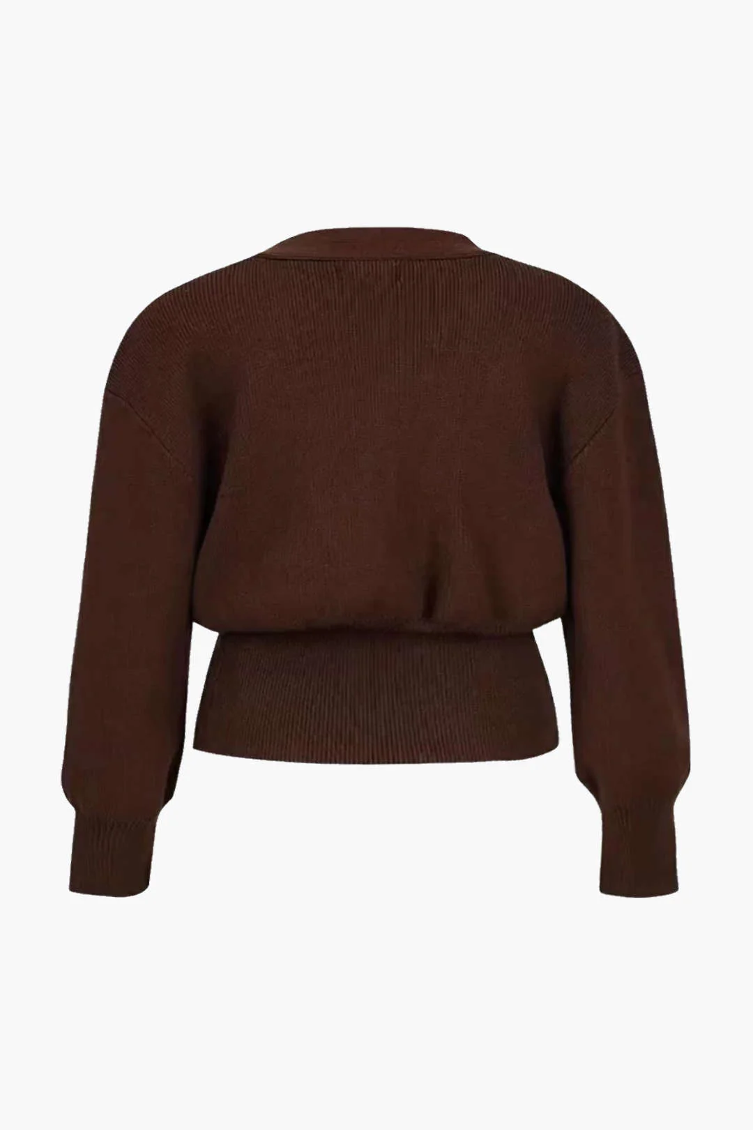 Plus Size Solid Knit V-neck Cardigan - Image 4