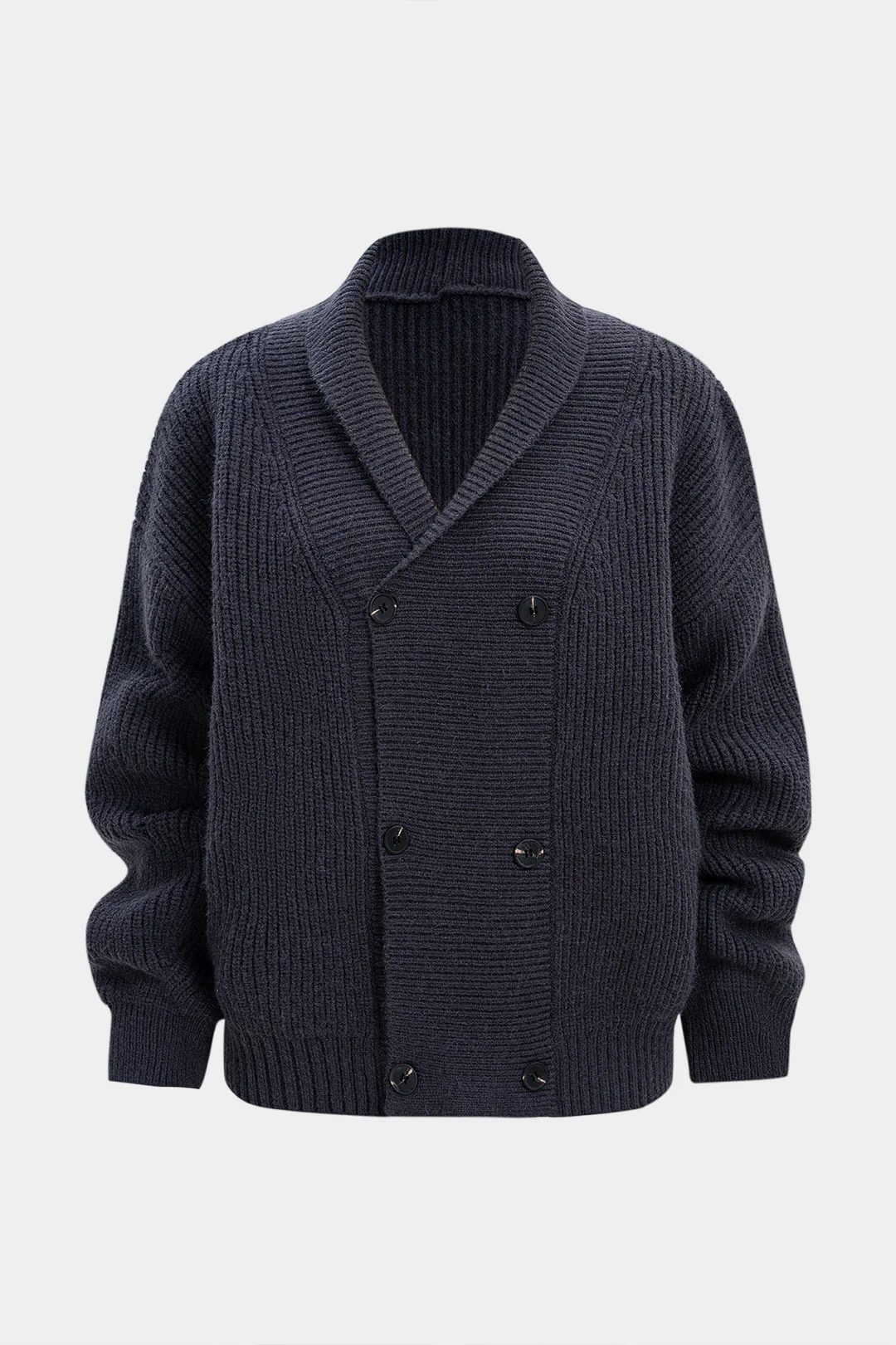 Knit Double-Breasted Cardigan