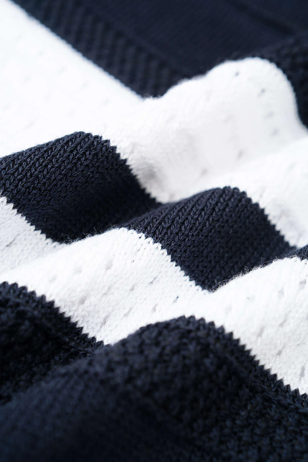 Knit Contrast Striped Hollow Out Skirt - Image 3