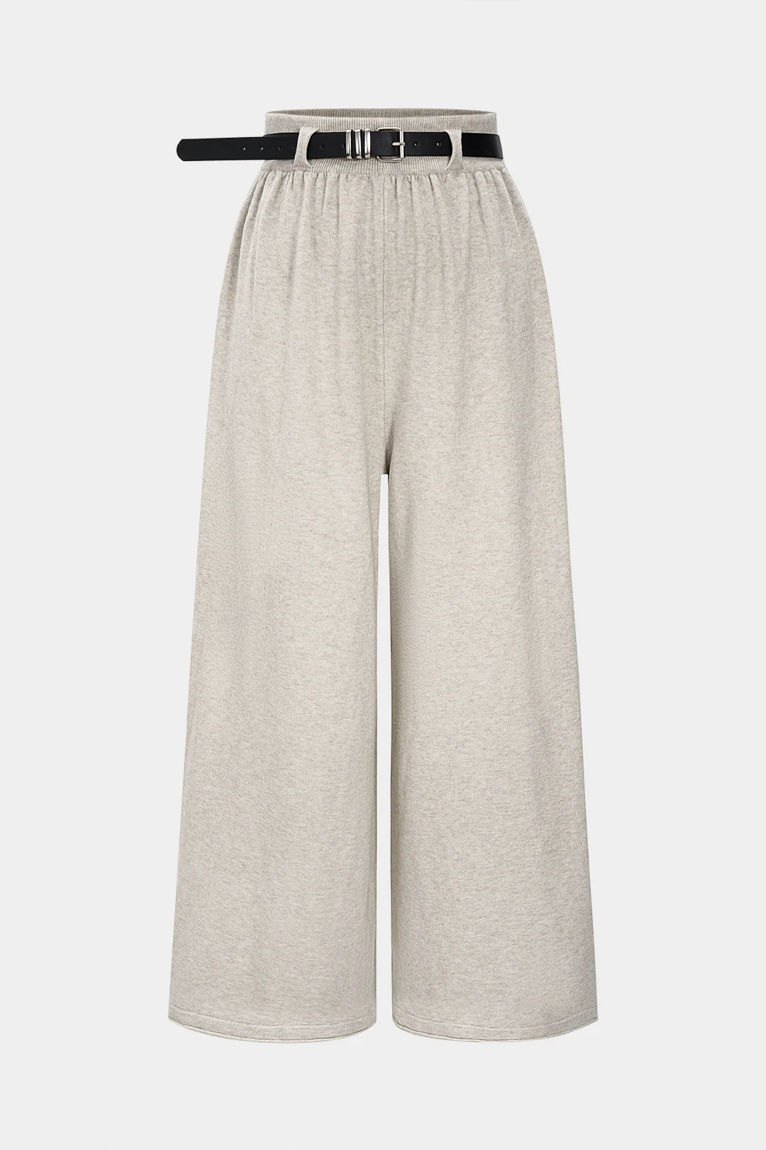 Knit Belted Wide Leg Trousers