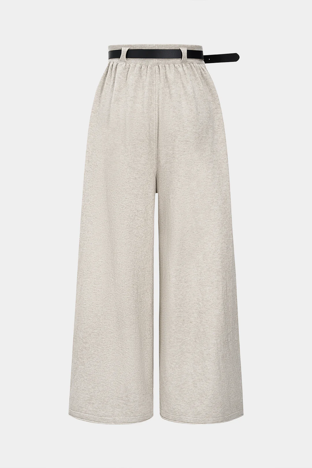Knit Belted Wide Leg Trousers - Image 2
