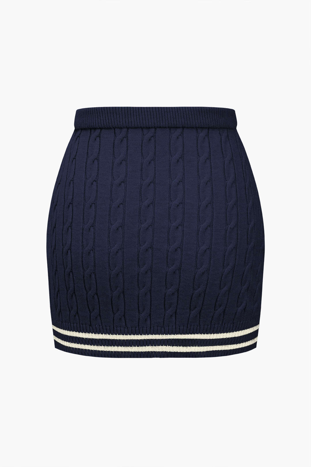Color Block Print Knit Button Skirt - Image 8