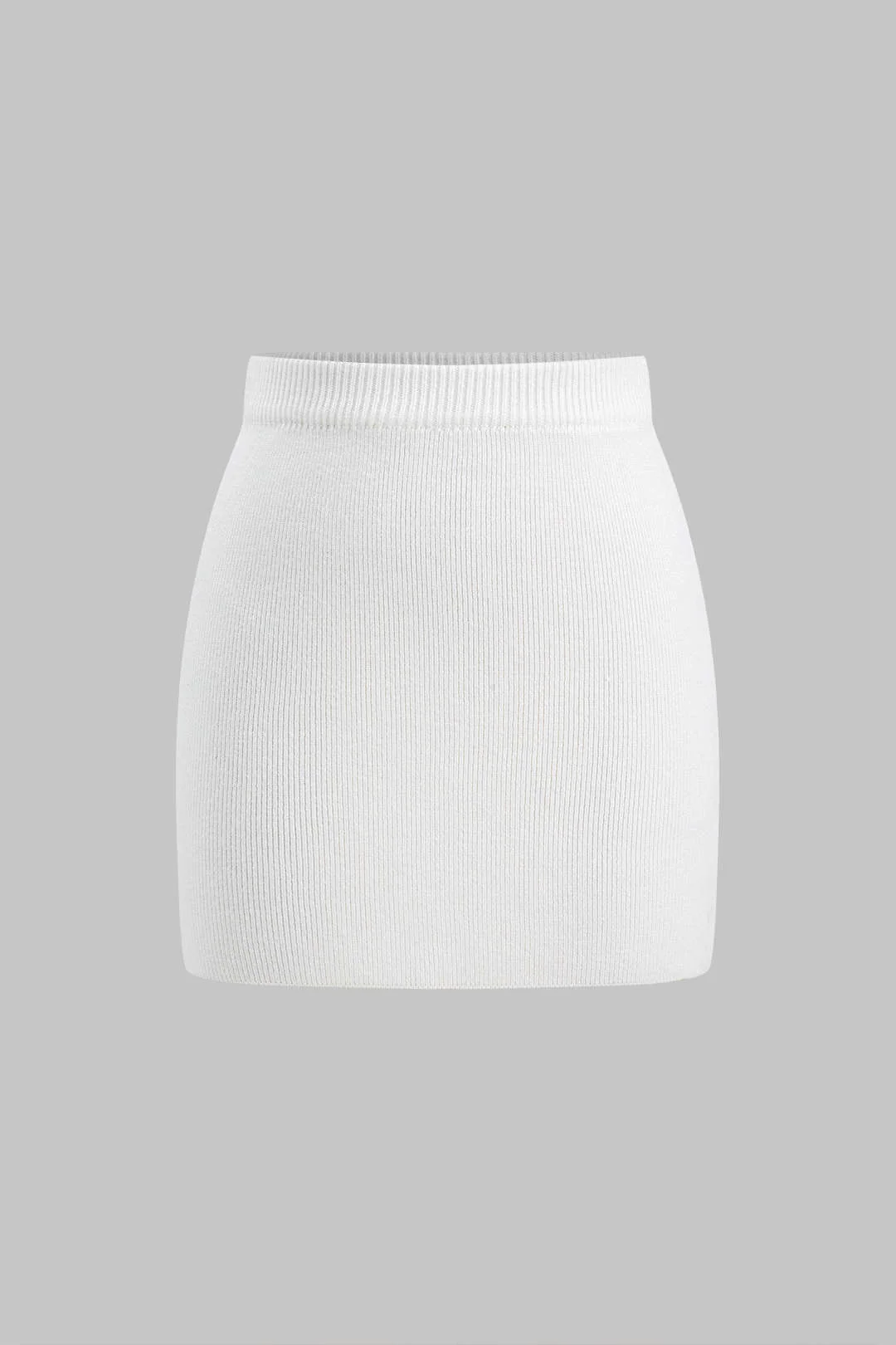 Knit Solid Mini Skirt - Image 15