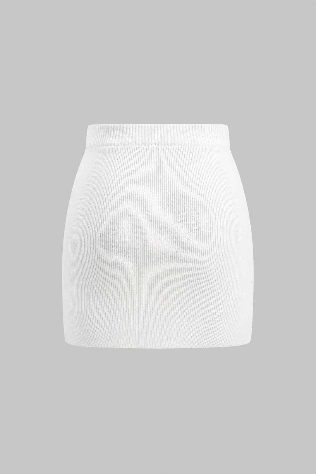 Knit Solid Mini Skirt - Image 16