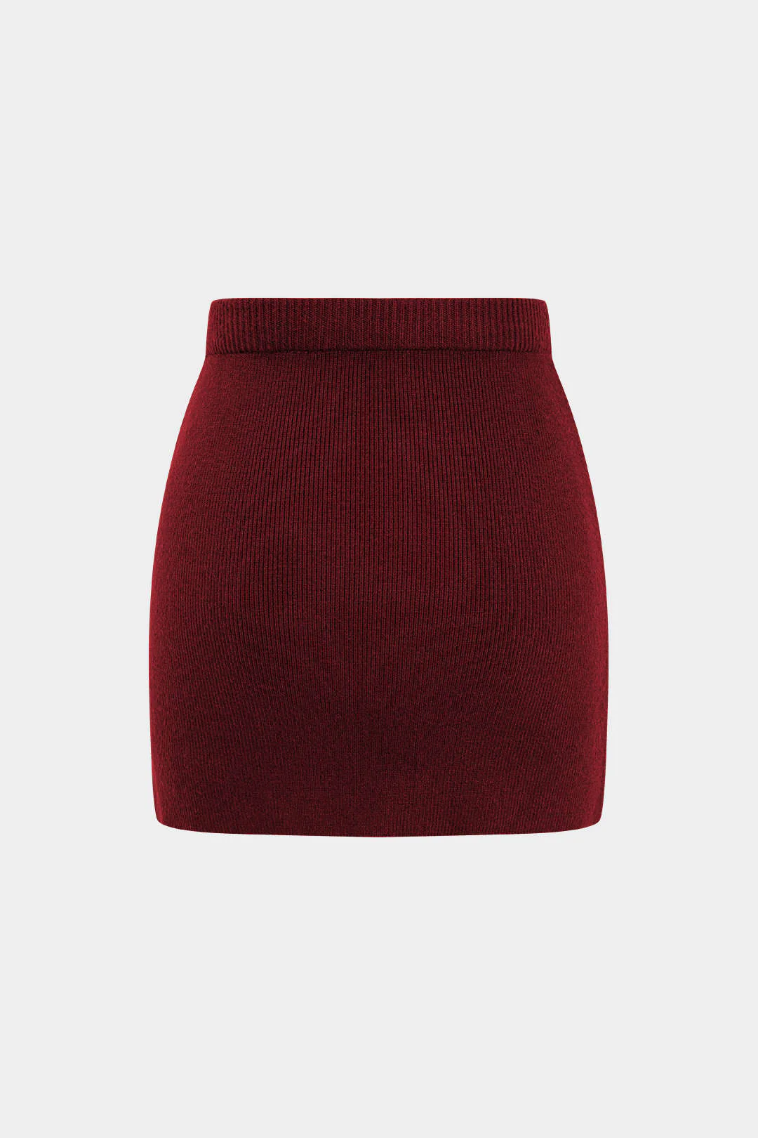 Knit Solid Mini Skirt - Image 6