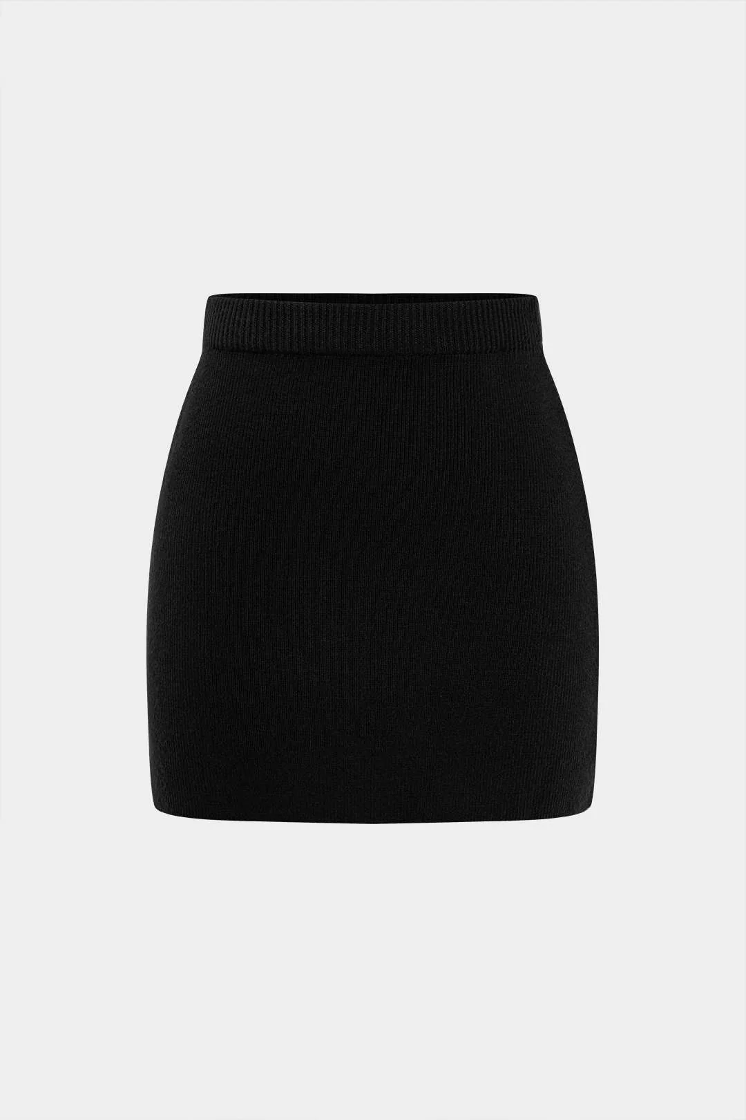 Knit Solid Mini Skirt - Image 7