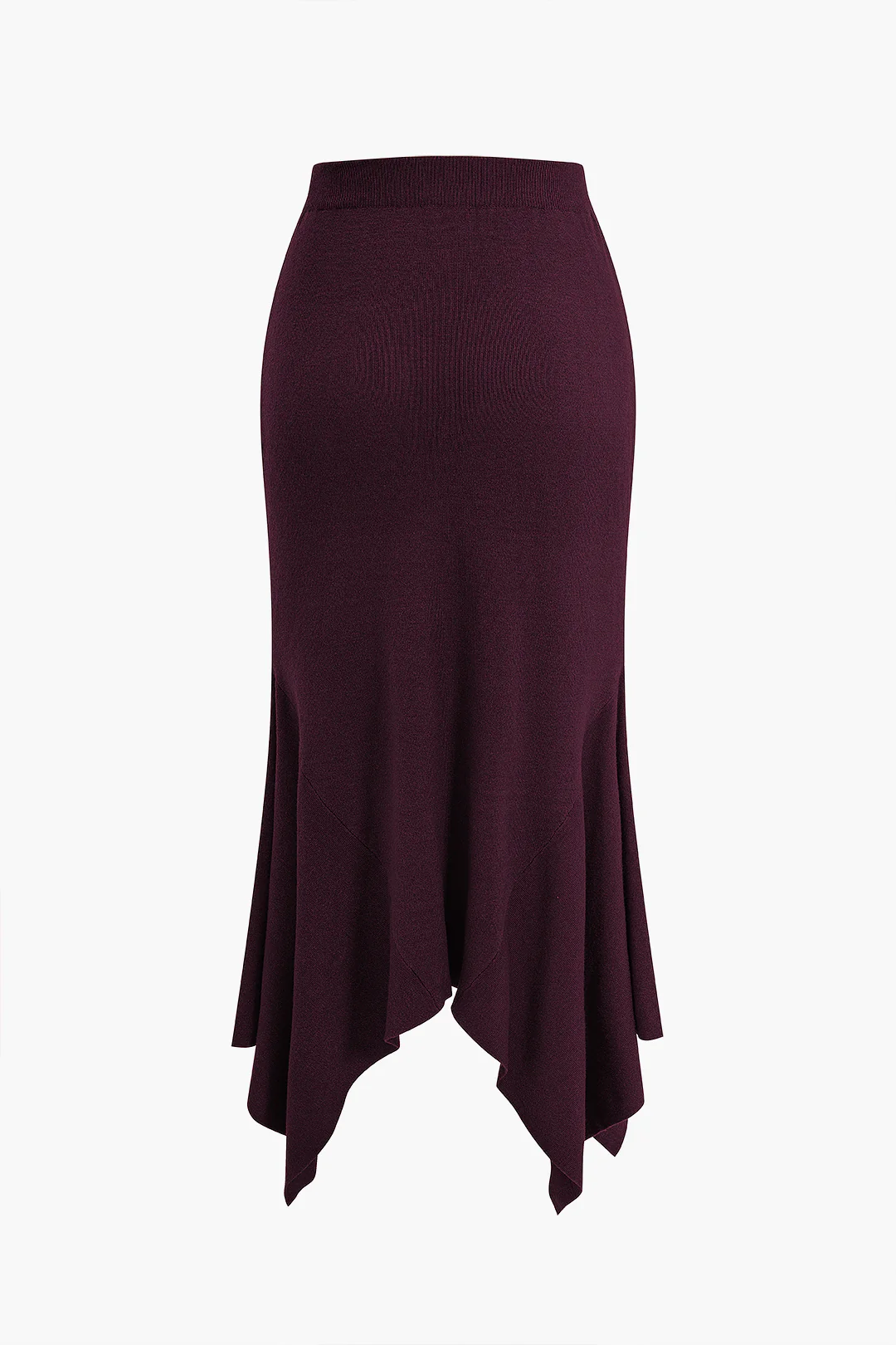 Solid Sweater Asymmetrical Skirt - Image 7