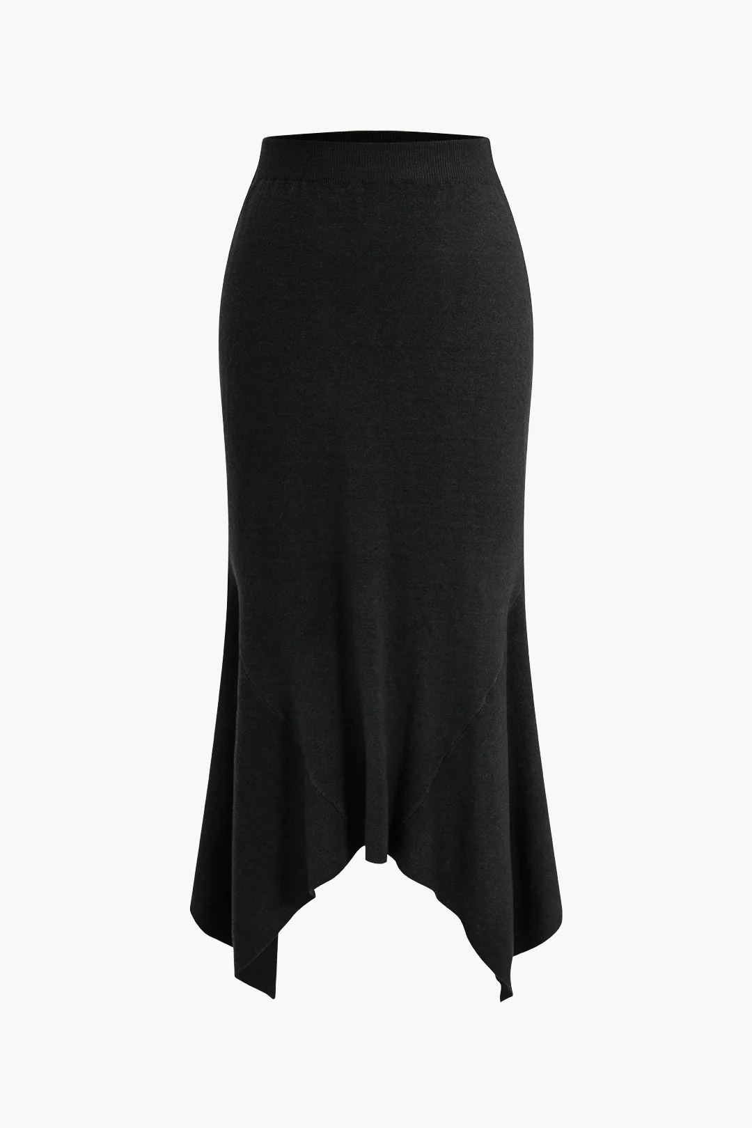 Solid Sweater Asymmetrical Skirt - Image 8