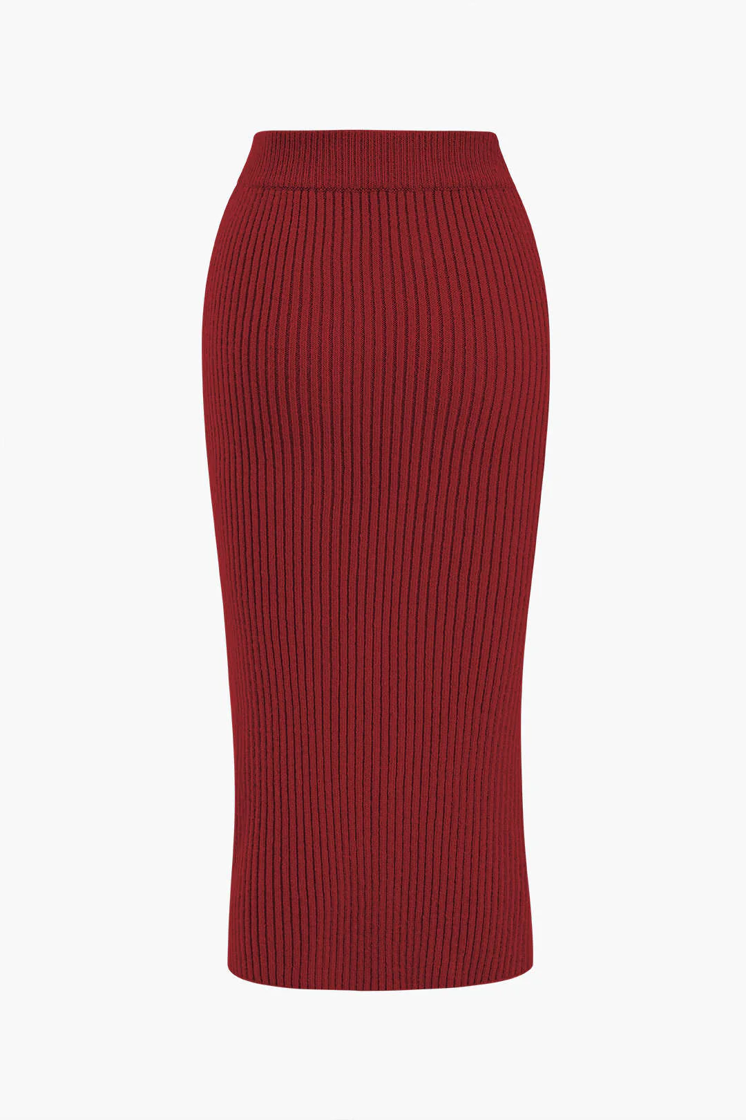 Crossed Sweater Asymmetrical Midi Skirt - Image 9