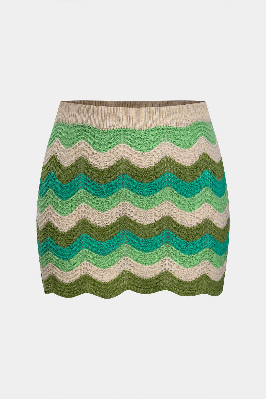 Plus Size Contrast Knit Cut Out Skirt - Image 5
