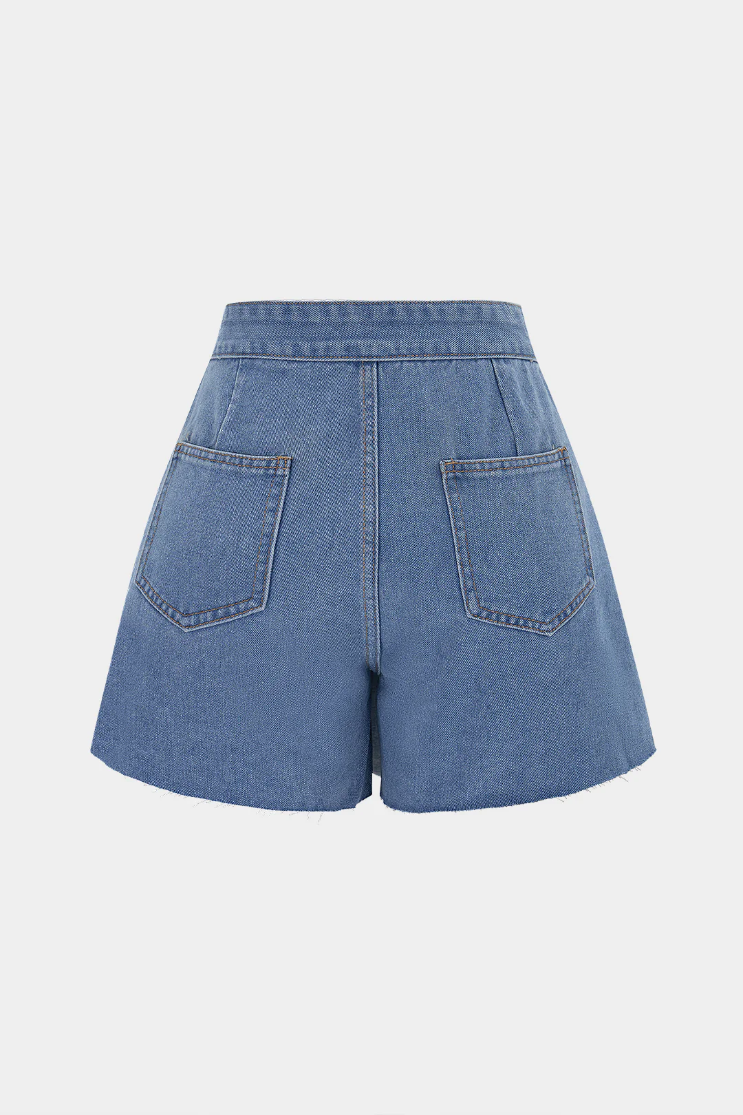 Denim Asymmetrical Pocket Shorts - Image 2