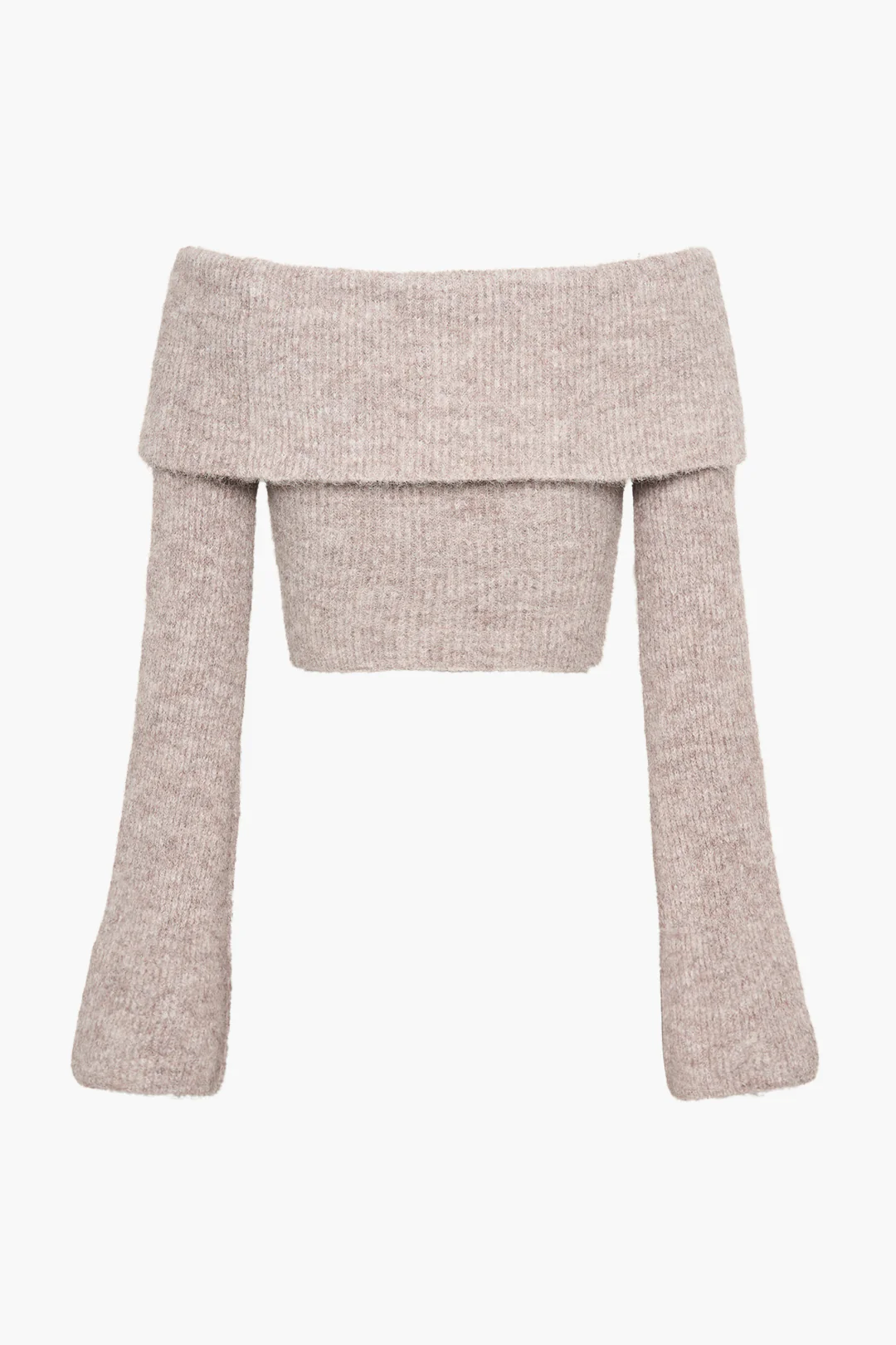 Solid Knit Metallic Off Shoulder Long-Sleeve Top - Image 8